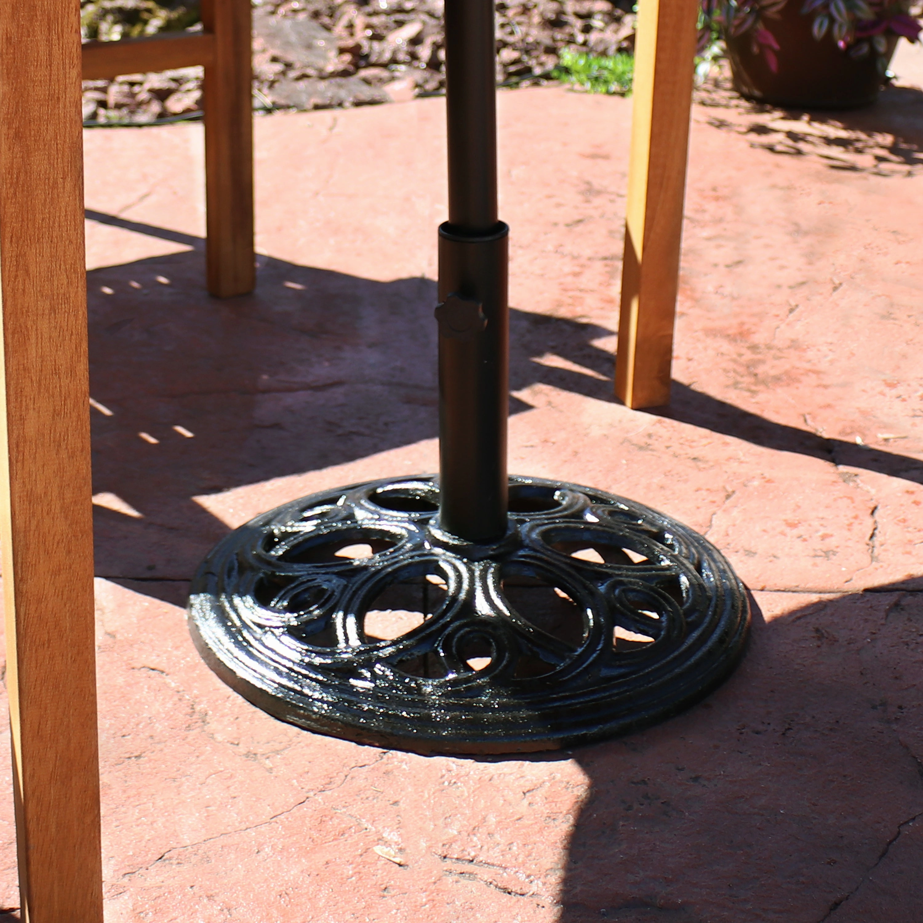 Sunnydaze Heavy-Duty Cast Iron Patio Umbrella Base Stand - 18" Diameter