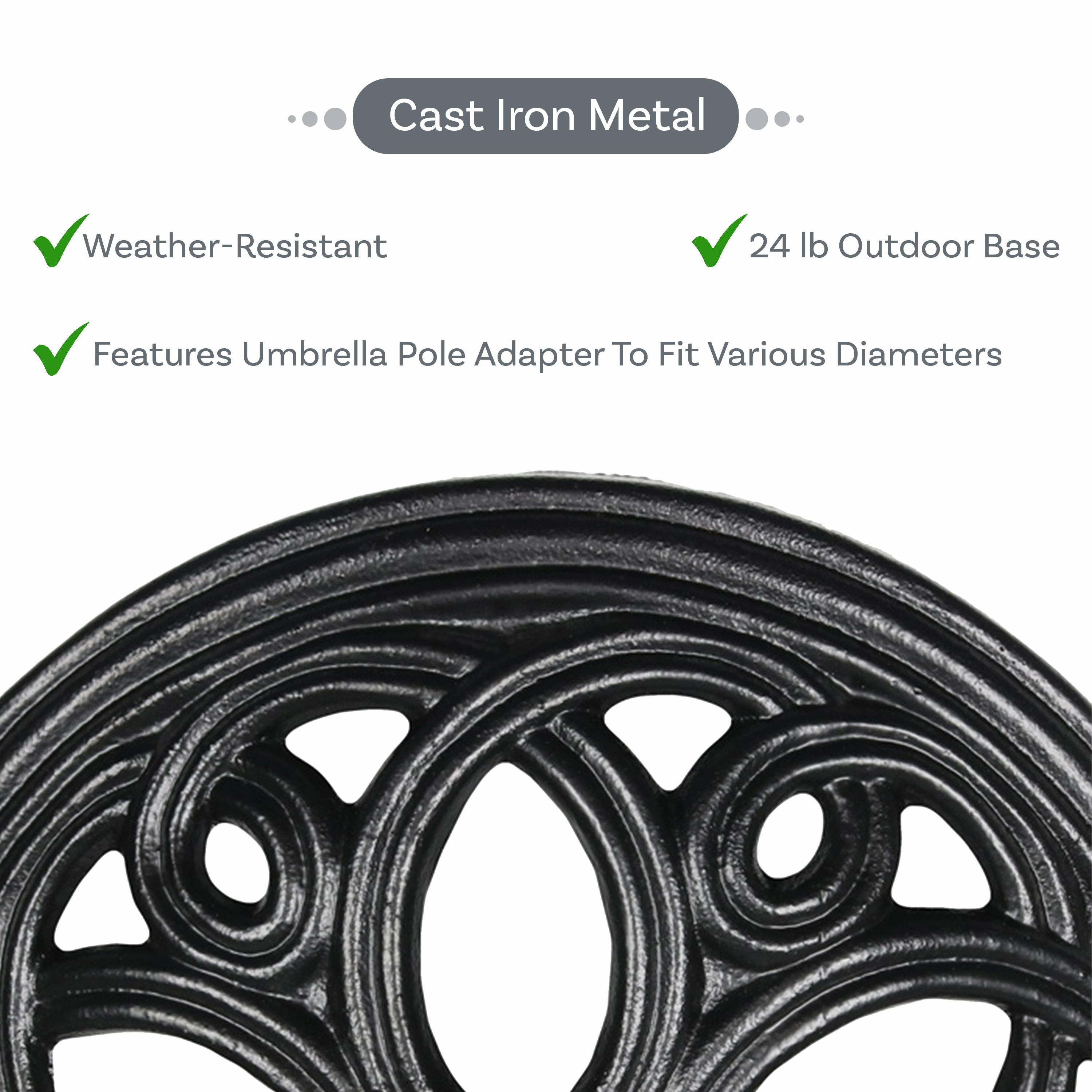 Sunnydaze Heavy-Duty Cast Iron Patio Umbrella Base Stand - 18" Diameter