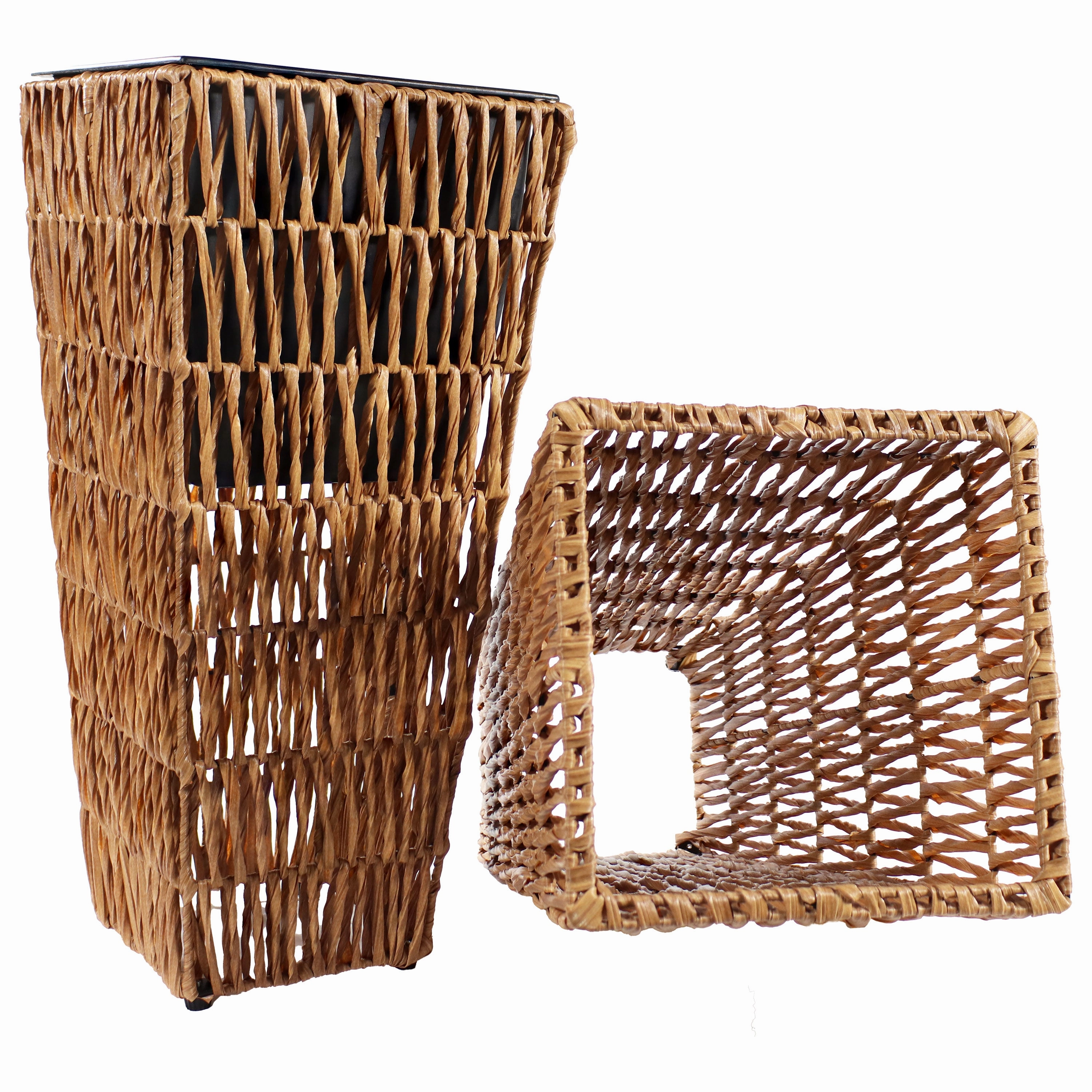 Sunnydaze Hyacinth Outdoor Poly-Wicker Planters - Set of 2