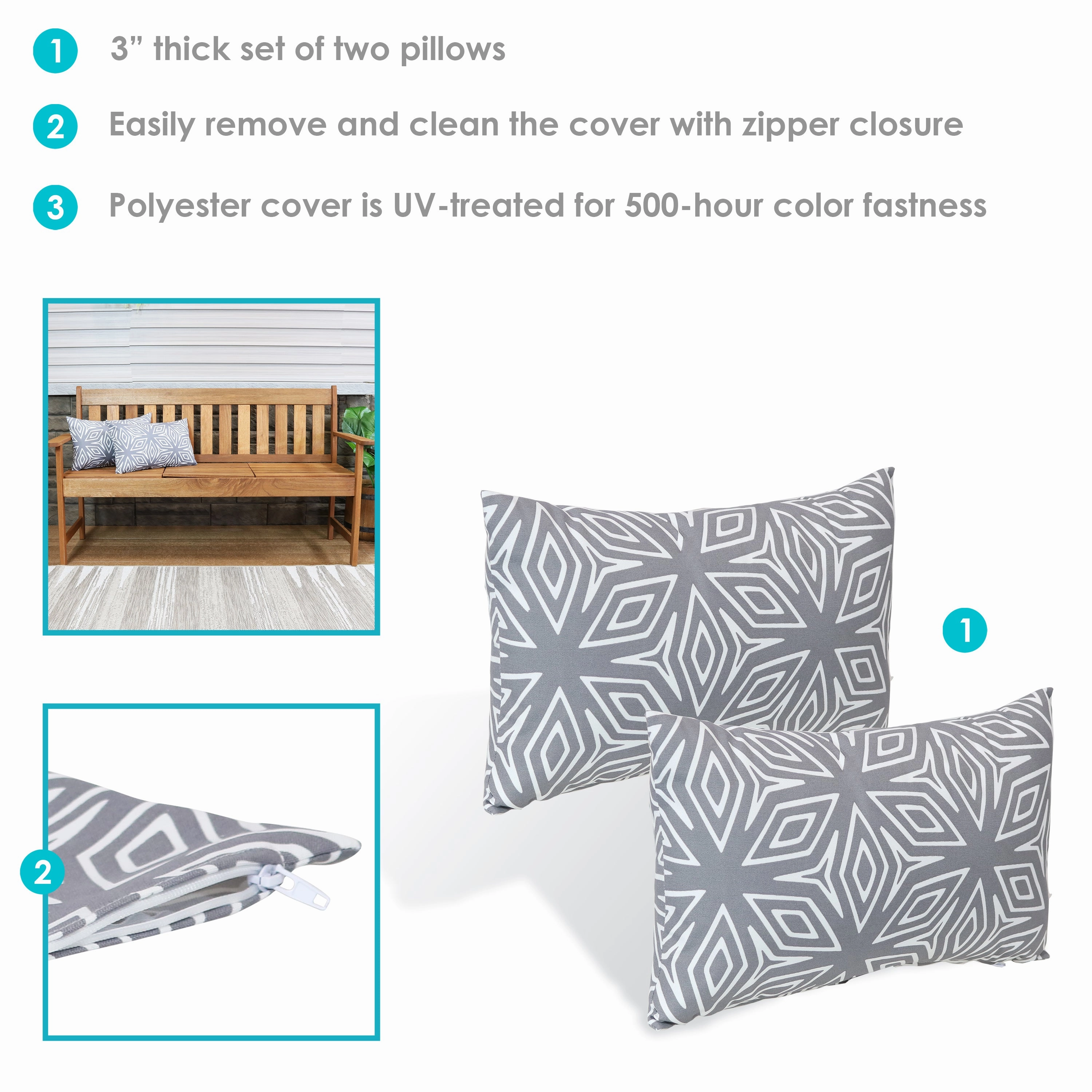 Sunnydaze Indoor/Outdoor Decorative Throw Pillow Covers