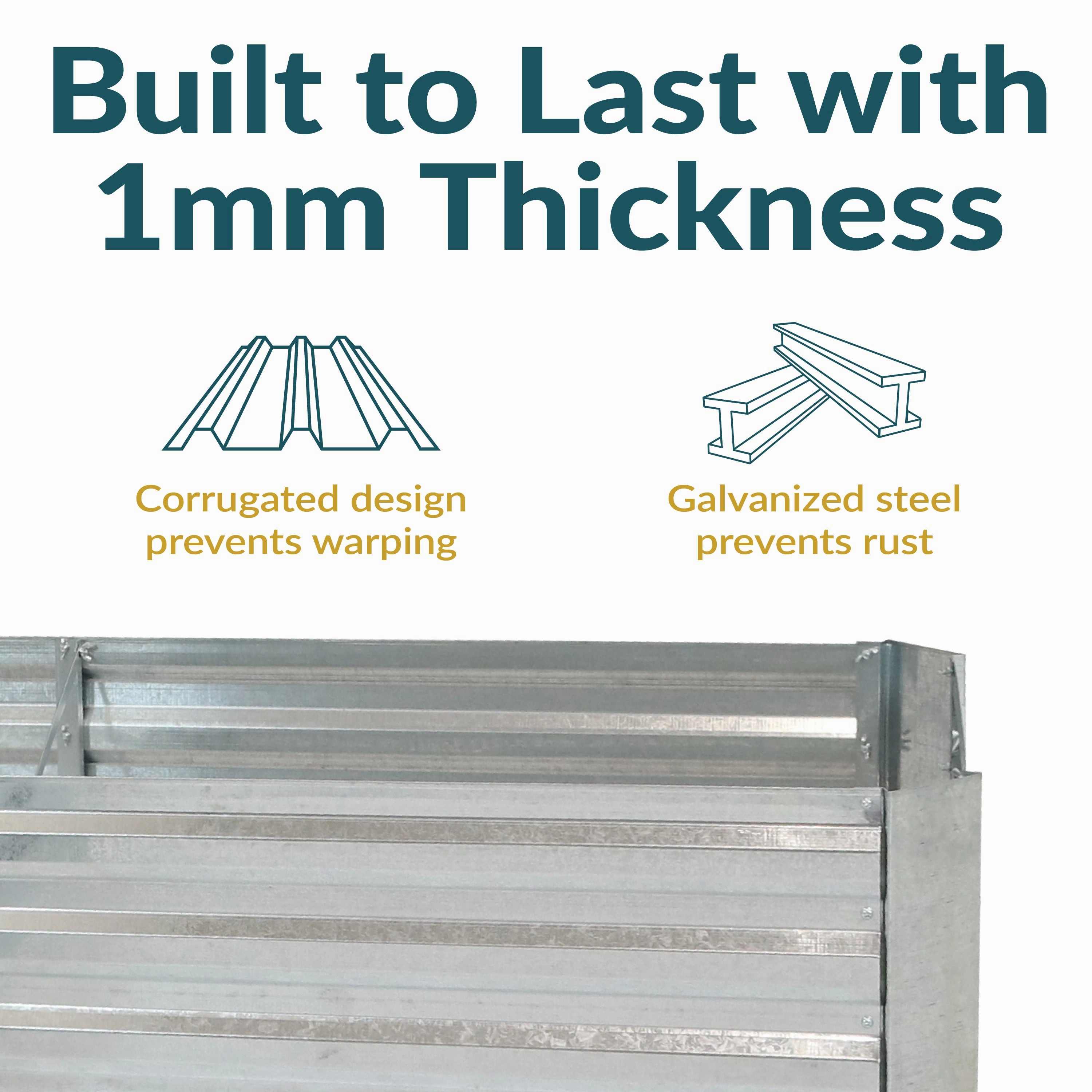 Sunnydaze L-Shaped Galvanized Steel Raised Garden Bed