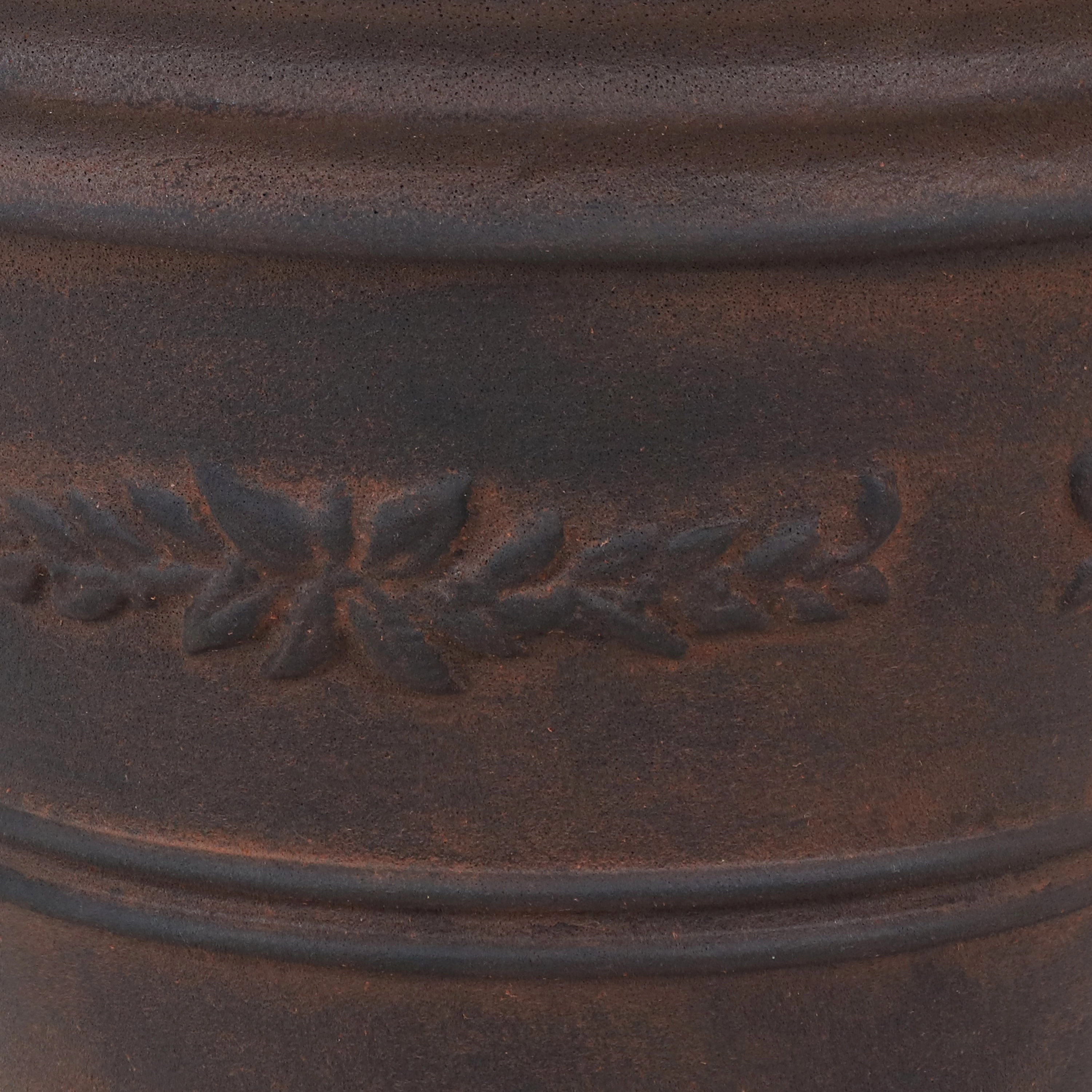 Sunnydaze Laurel Polyresin Outdoor Flowerpot Planter - Rust - 13"