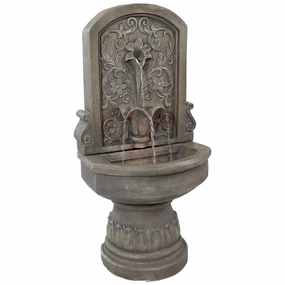 Sunnydaze Lovely Lily Polyresin Outdoor Wall Fountain with Flat Backoutdoor garden water fountain