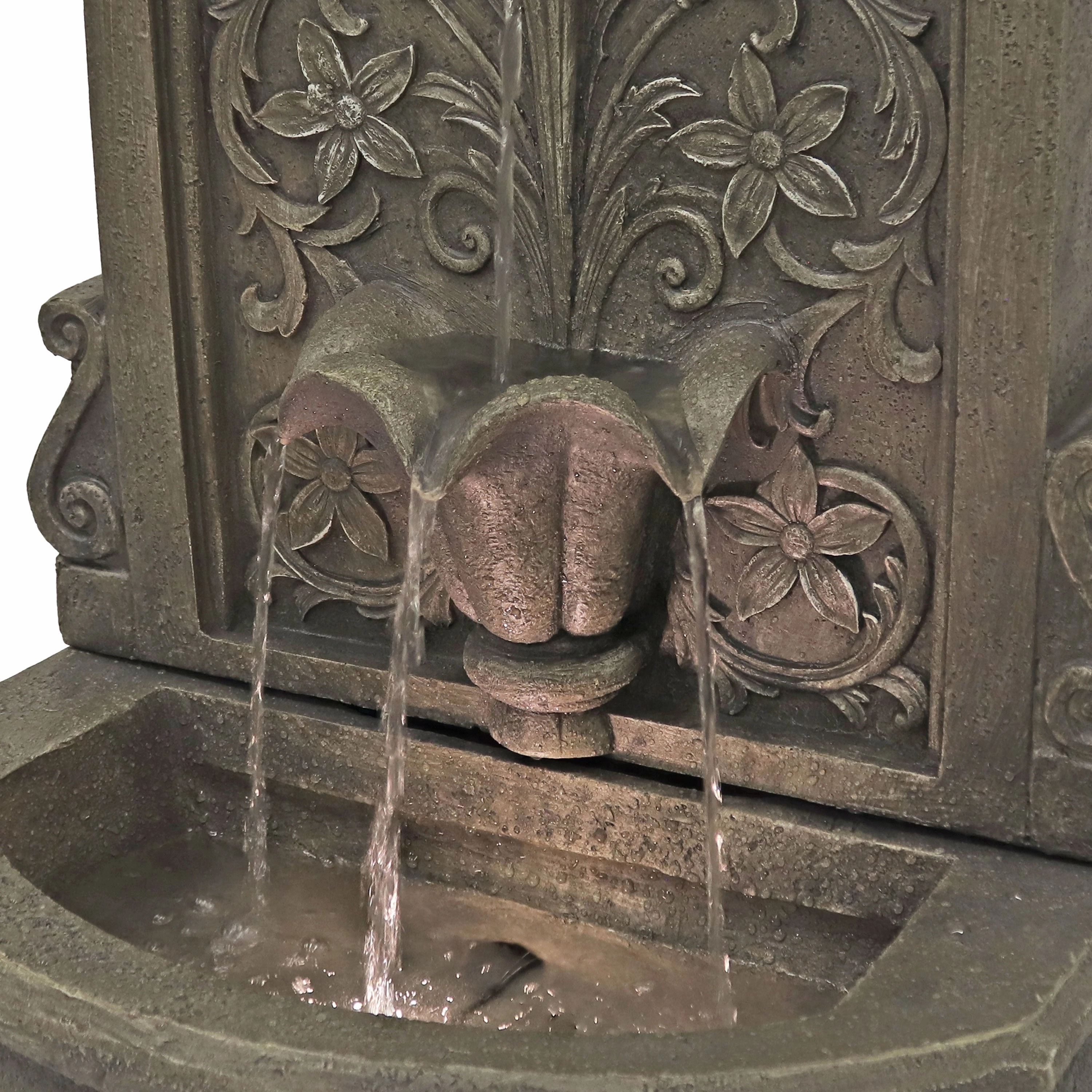 Sunnydaze Lovely Lily Polyresin Outdoor Wall Fountain with Flat Back