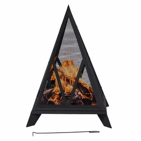Sunnydaze Majestic Pyramid Heavy-Duty Steel Outdoor Fire Pitportable outdoor fire pit with lid
