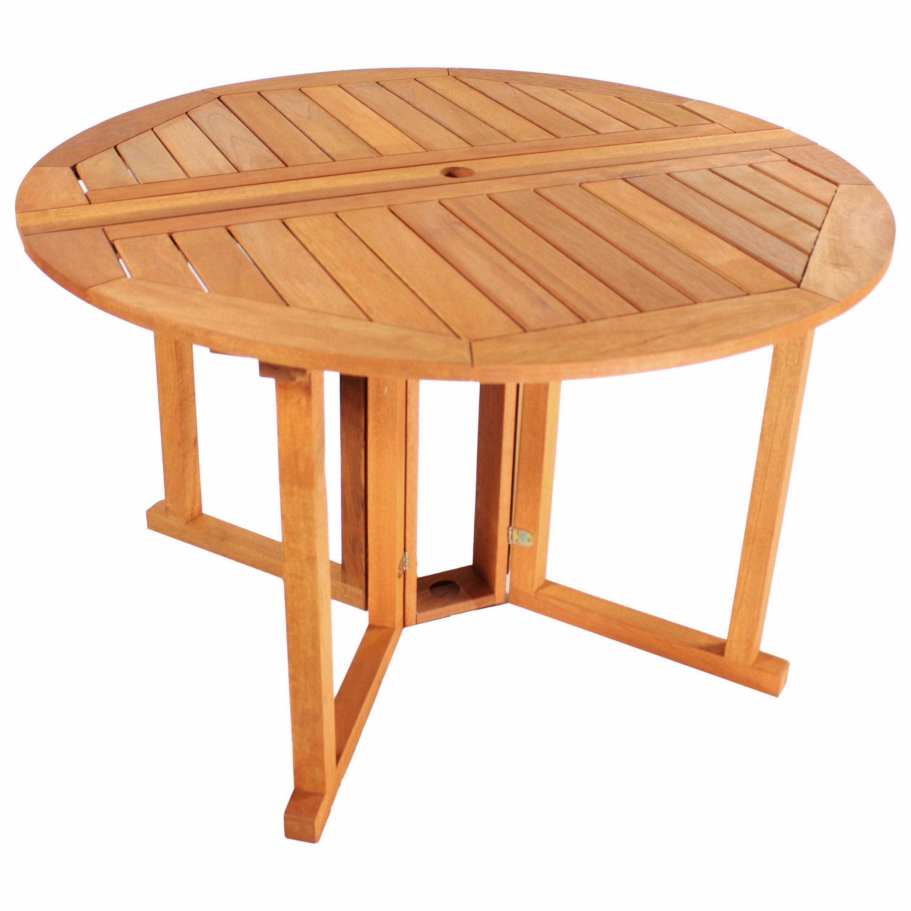 Sunnydaze Malaysian Hardwood Folding Gateleg Patio Round Dining Tableoutdoor patio furniture set