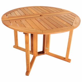 Sunnydaze Malaysian Hardwood Folding Gateleg Patio Round Dining Tableoutdoor patio furniture set