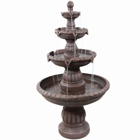 Sunnydaze Mediterranean 4-Tier Outdoor Water Fountain with Electric Pumpoutdoor garden water fountain