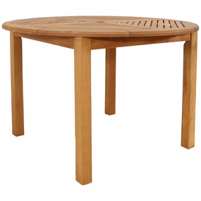 Sunnydaze Meranti Wood Outdoor Dining Table with Teak Oil Finish - 42"outdoor patio furniture set