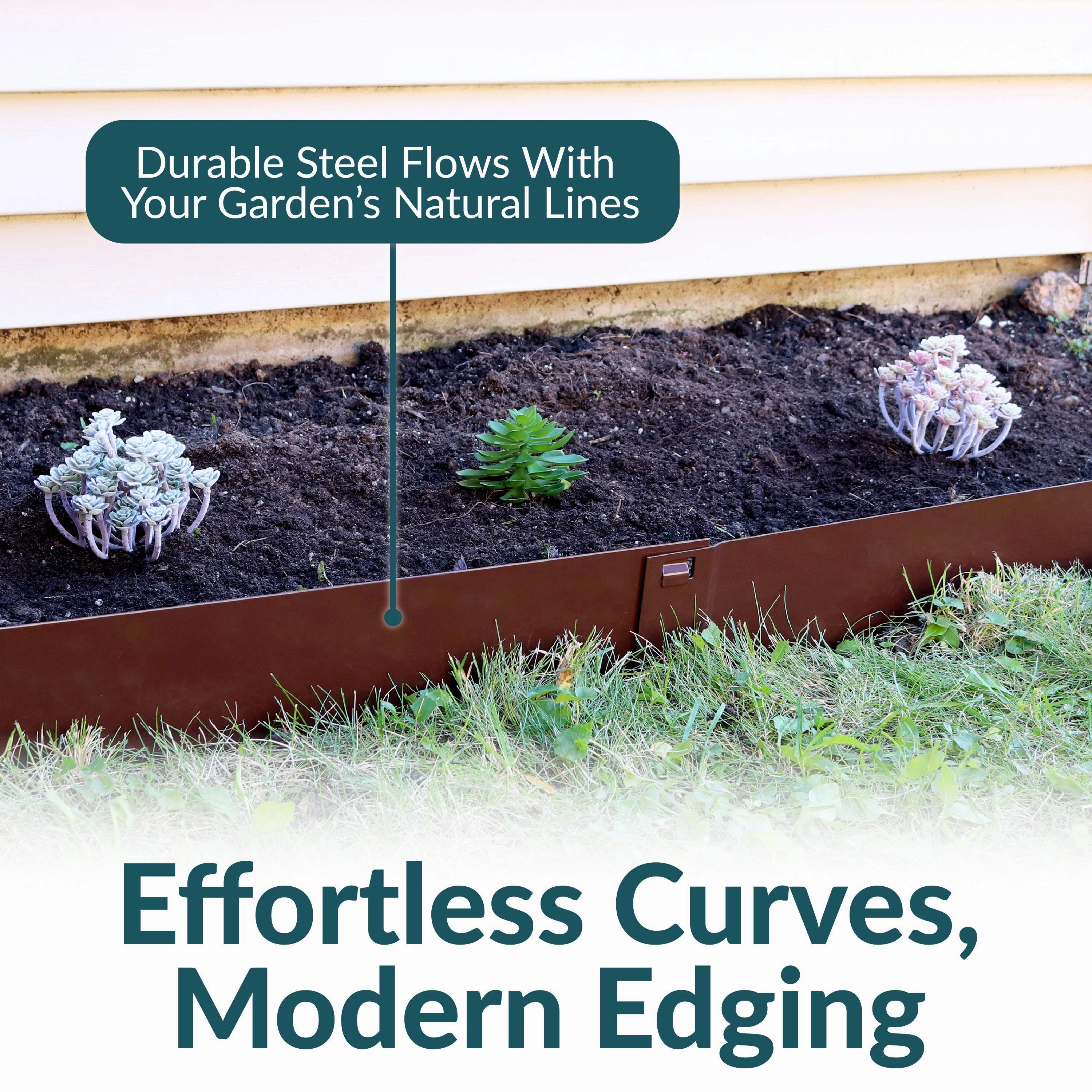 Sunnydaze Metal Landscape Edging Border - Set of 5 - 42" Sections