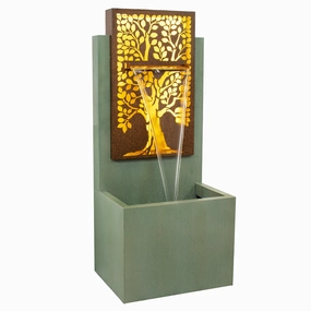 Sunnydaze Mighty Oak Outdoor Water Fountain with Lights - 41.25"outdoor garden water fountain
