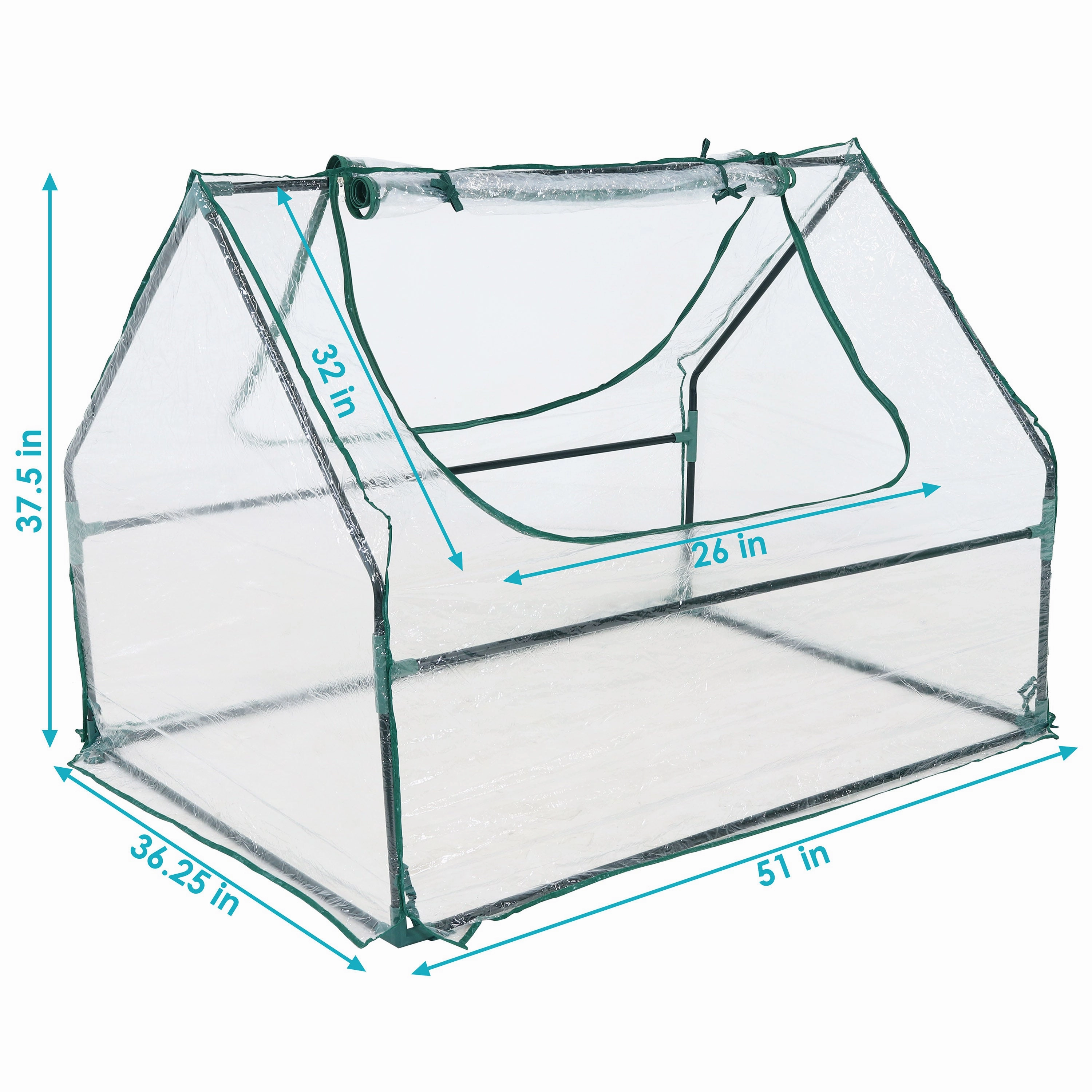 Sunnydaze Mini Greenhouse with 2 Side Doors - Clear