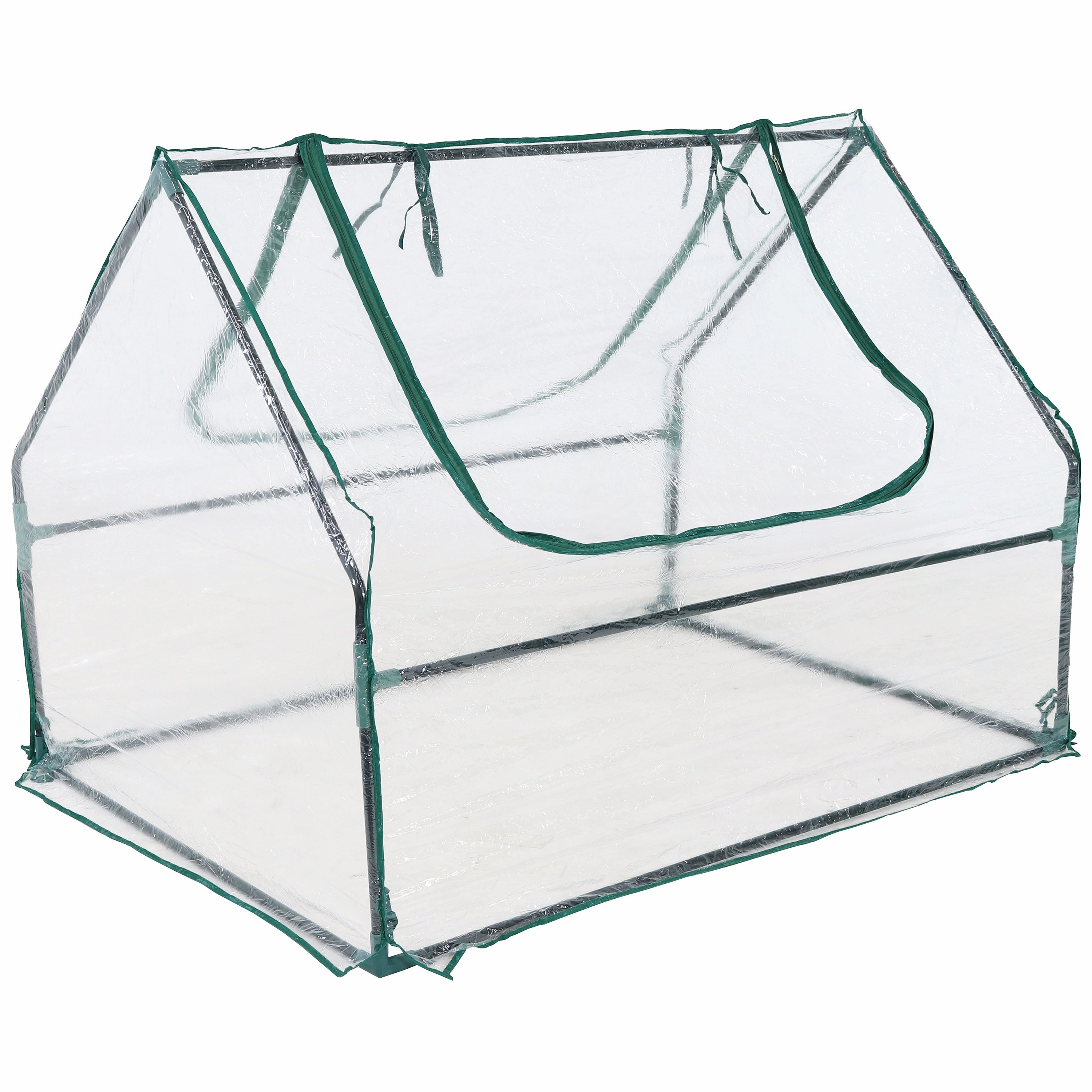 Sunnydaze Mini Greenhouse with 2 Side Doors - Clear