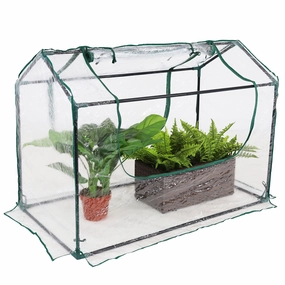 Sunnydaze Mini Greenhouse with 2 Side Doors - Clear decorative outdoor planter box designs