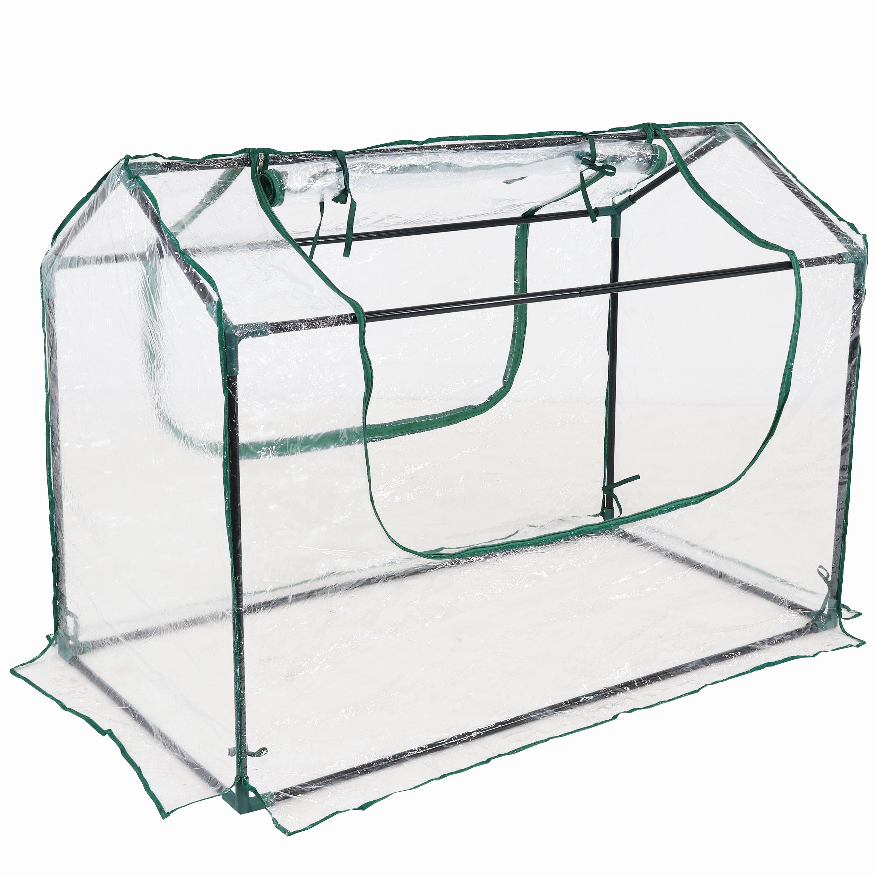 Sunnydaze Mini Greenhouse with 2 Side Doors - Clear
