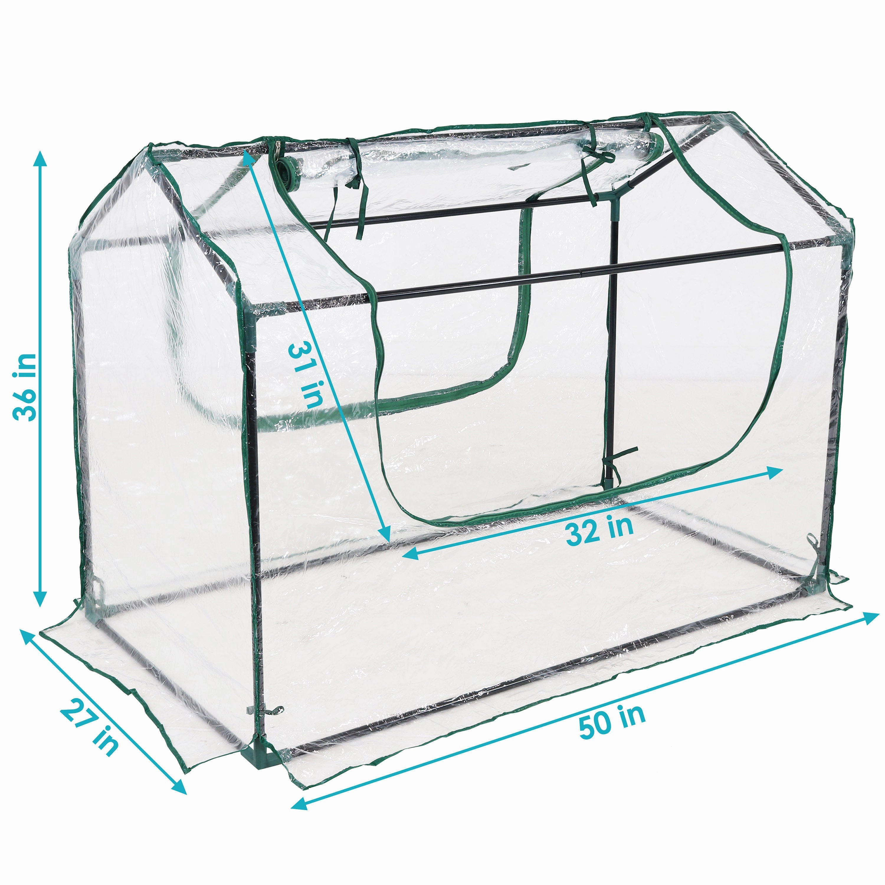 Sunnydaze Mini Greenhouse with 2 Side Doors - Clear
