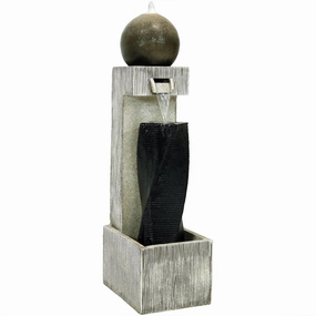 Sunnydaze Modern Artistry Outdoor Water Fountain with LED Lights - 35"outdoor garden water fountain