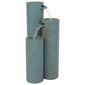 Sunnydaze Moroccan Trellis 3-Column Modern Outdoor Water Fountain - 27.5"outdoor garden water fountain