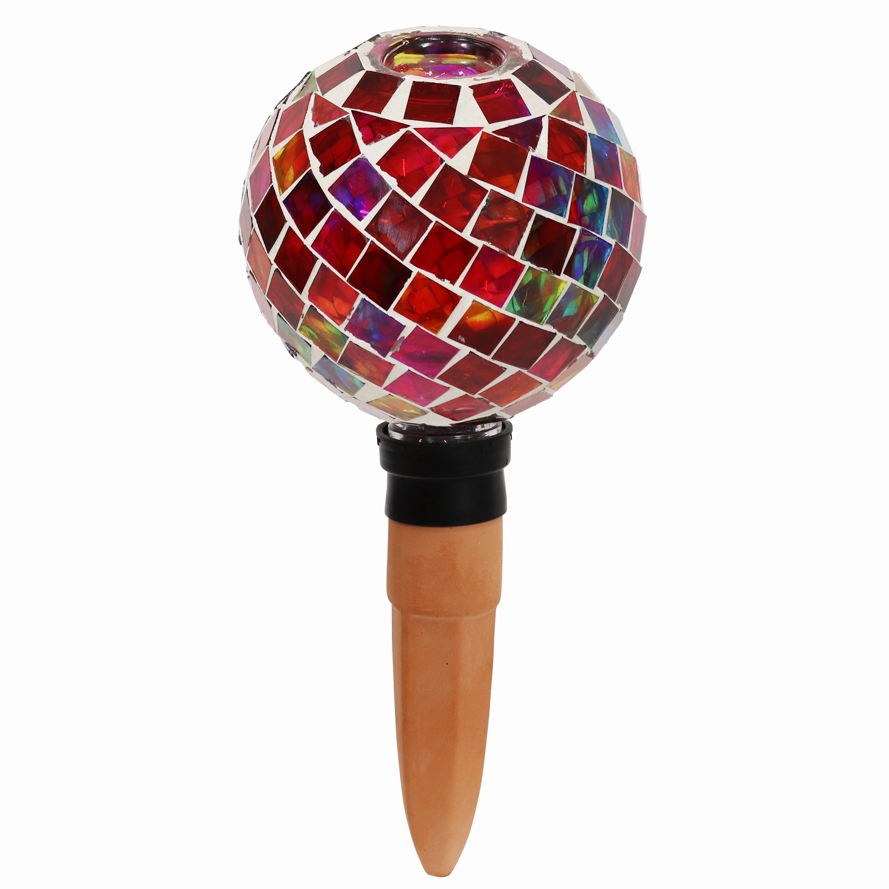 Sunnydaze Mosaic Glass Plant Watering Globe with Clay Spike decorative outdoor planter box designs