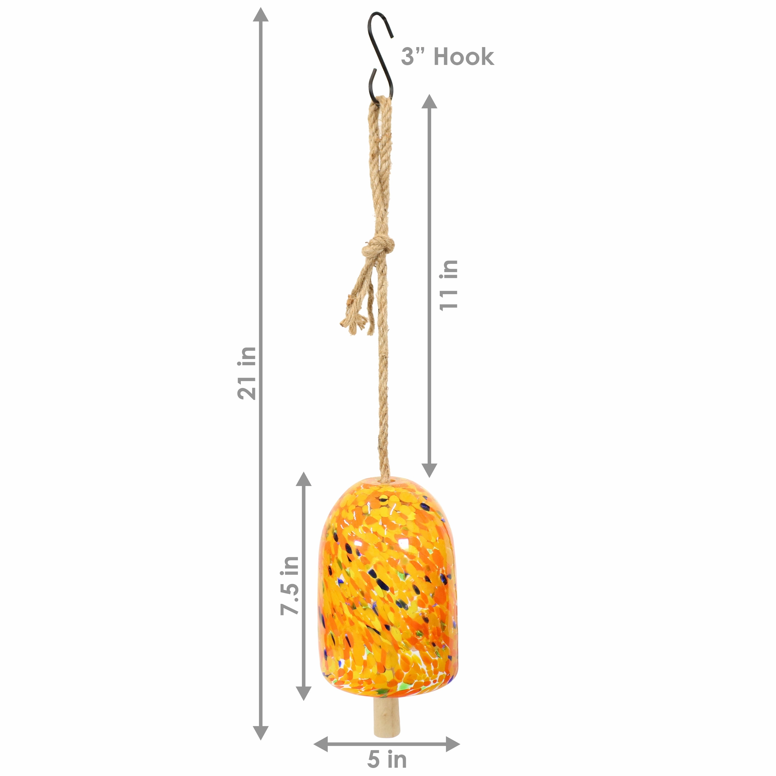 Sunnydaze Natural Melody Glass Wind Bell Chime