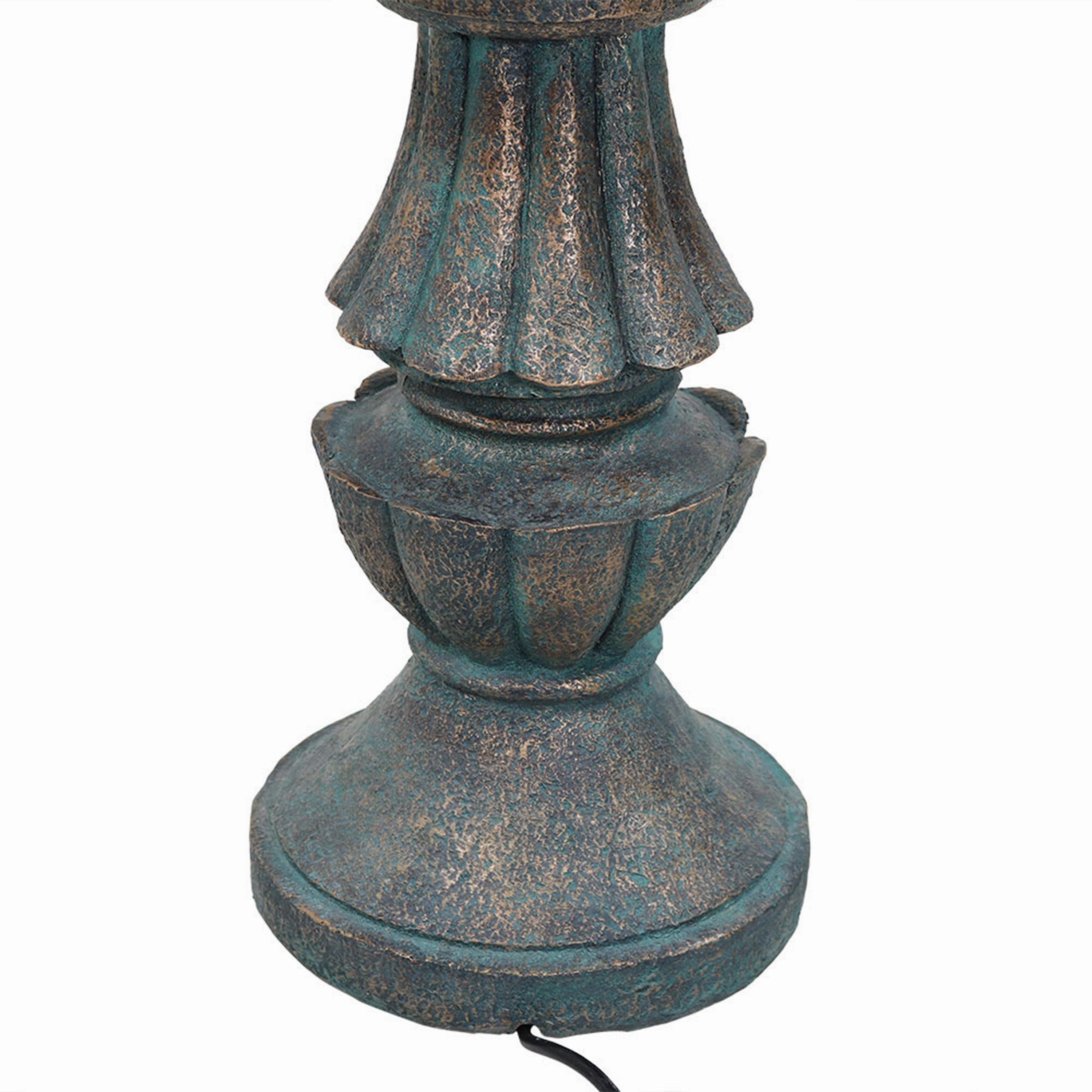 Sunnydaze Nouveau 2-Tier Outdoor Water Fountain  - 41" H - Green