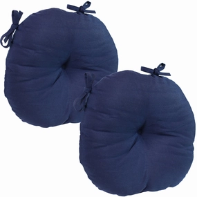 Sunnydaze Olefin Round Bistro Chair Cushions - Set of 2 - Navy Blueoutdoor patio furniture set