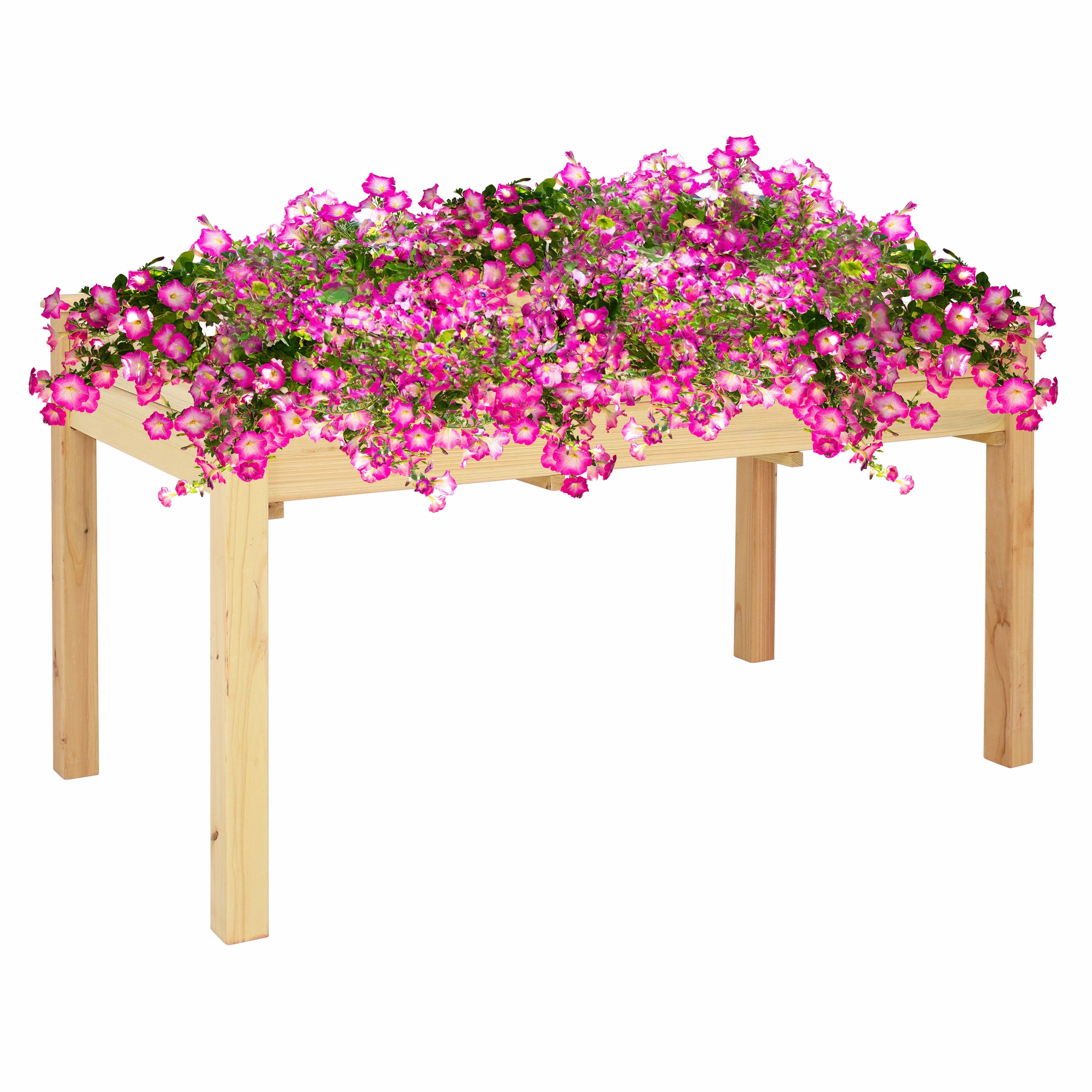 Sunnydaze Outdoor Wood Elevated Garden Planter Box - 27.5" H decorative outdoor planter box designs