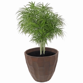 Sunnydaze Pebbled Round Outdoor Planter Pot - Dark Brown - 15.75" decorative outdoor planter box designs