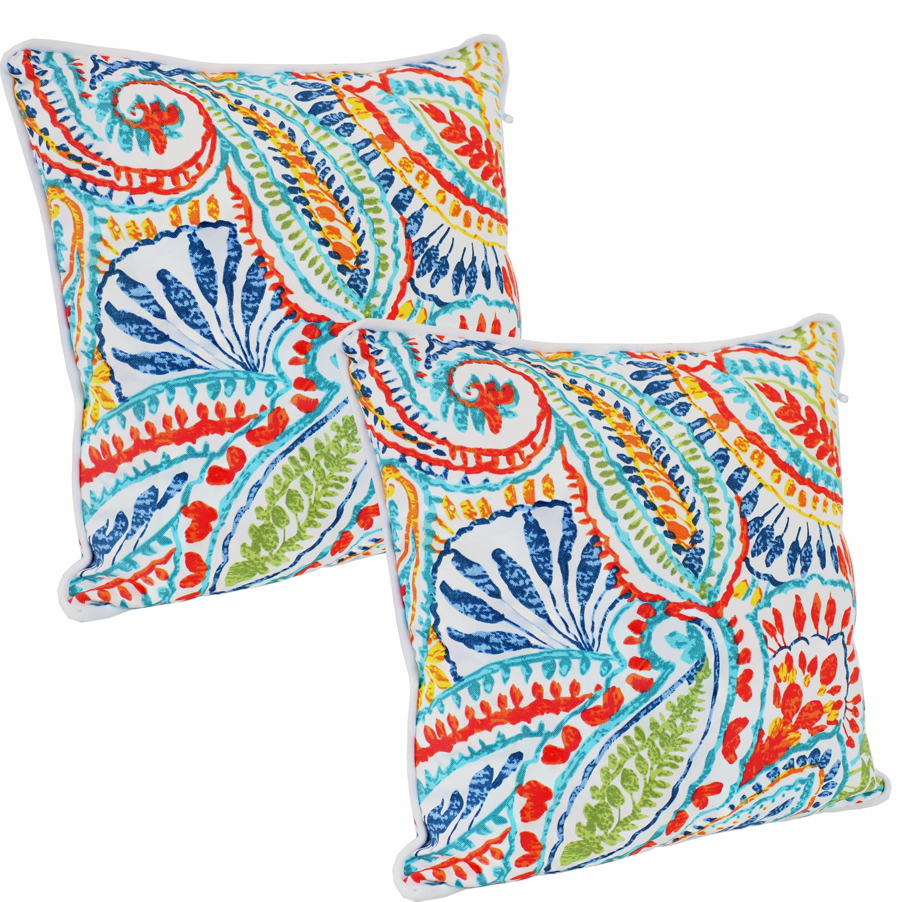 Sunnydaze Polyester Outdoor Decorative Throw Pillow - Set of 2
