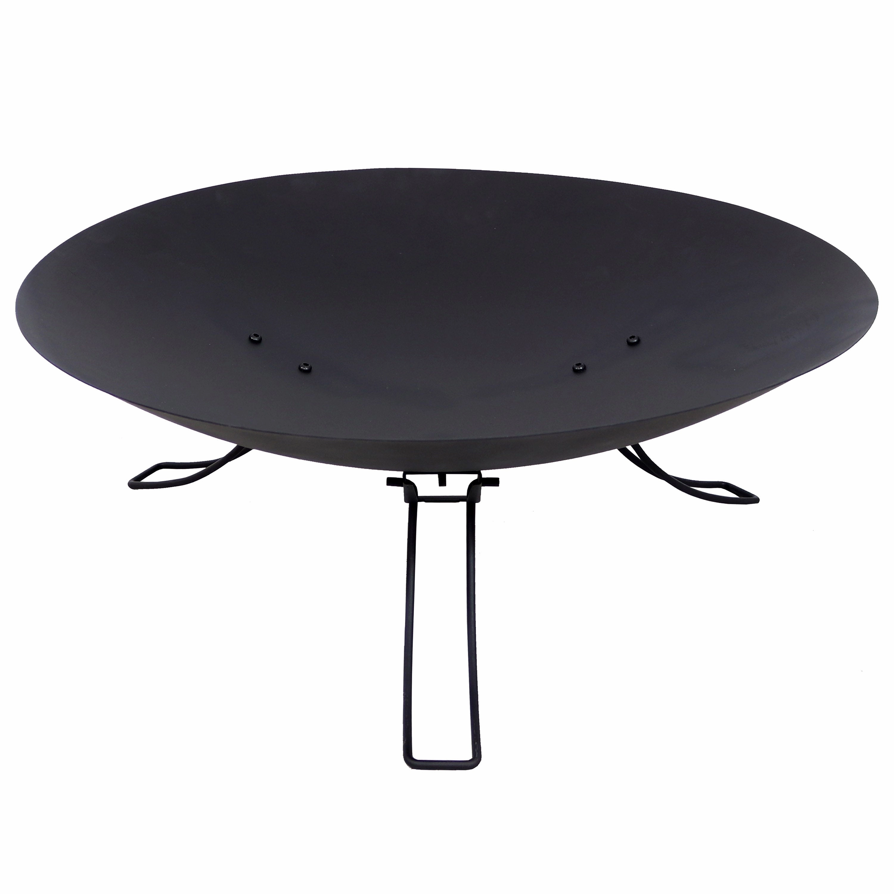 Sunnydaze Portable Folding Fire Pit - Classic Ebony 3-Legged Fire Bowl - 24"