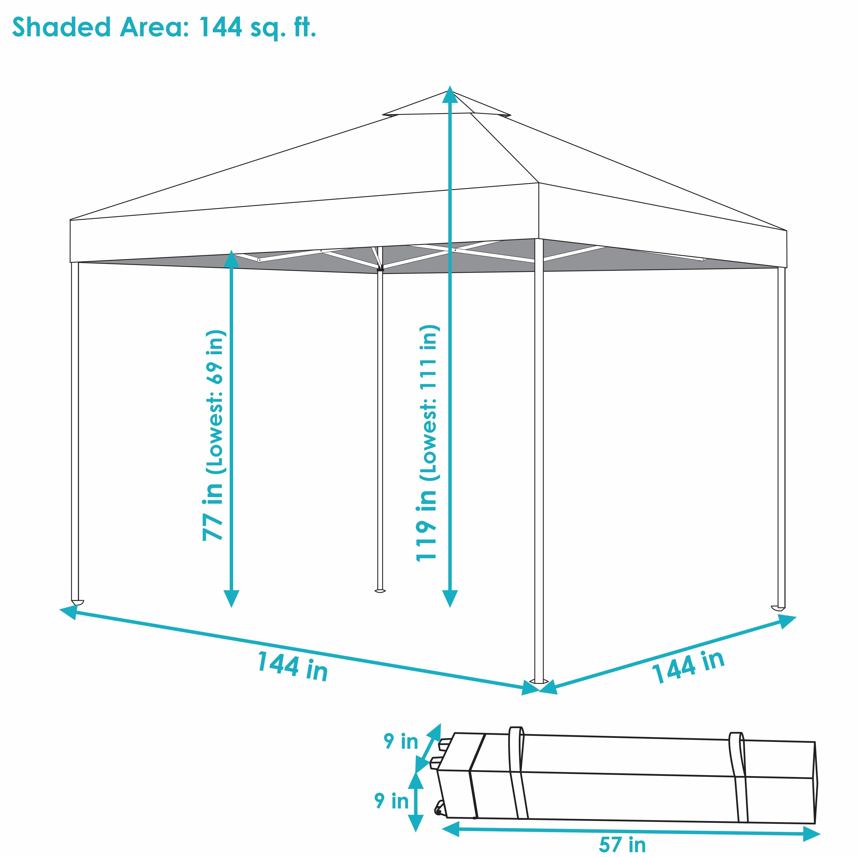 Sunnydaze Premium Pop-Up Canopy with Rolling Carry Bag