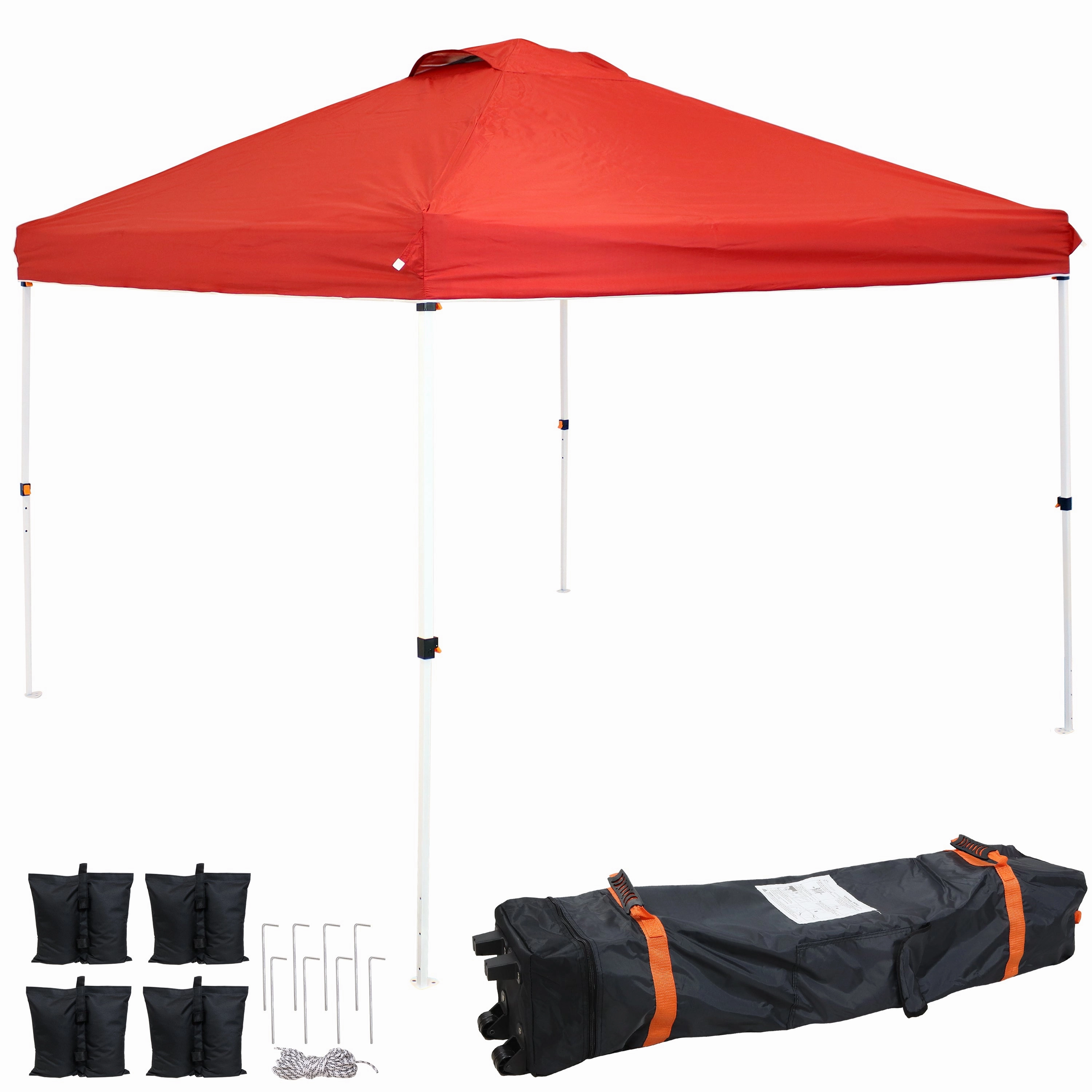 Sunnydaze Premium Pop-Up Canopy with Rolling Carry Bag and Sandbagsoutdoor patio furniture set
