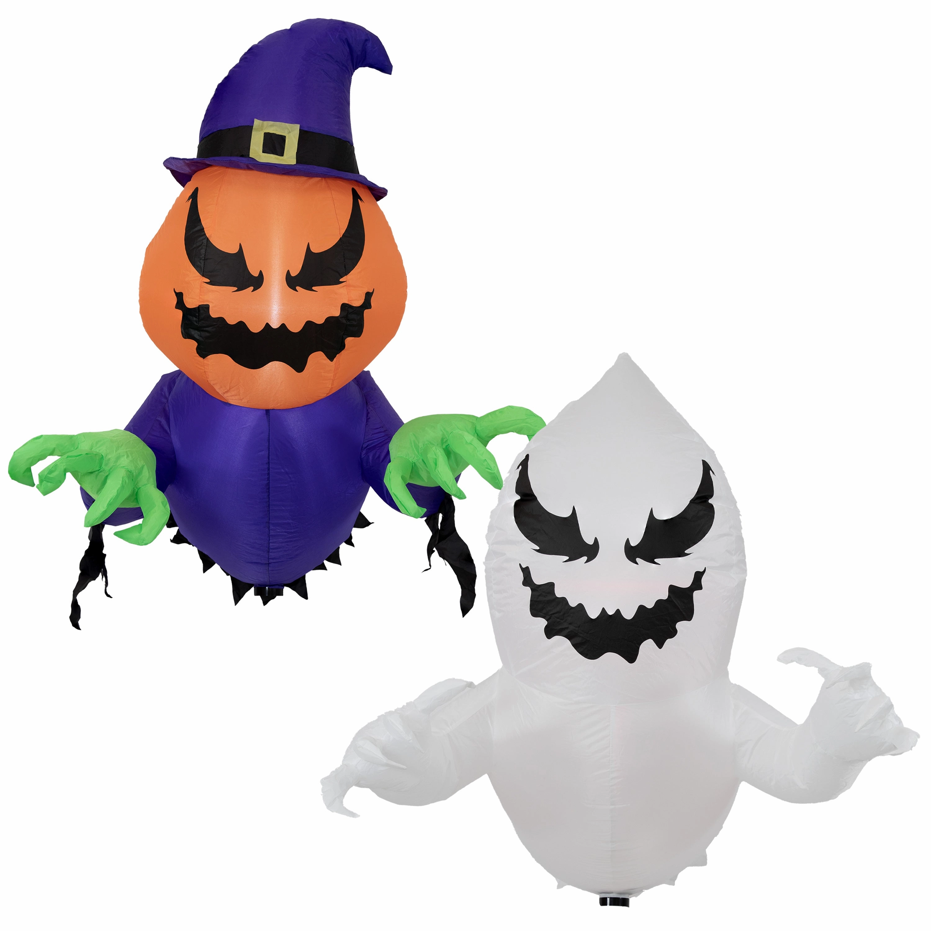 Sunnydaze Pumpkin Jack and Haunted Harold Inflatable Halloween Decoration