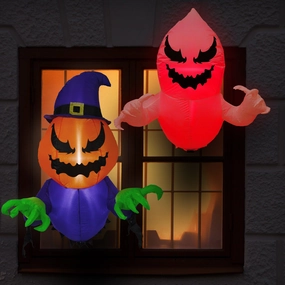 Sunnydaze Pumpkin Jack and Haunted Harold Inflatable Halloween Decorationoutdoor garden decorative ornaments