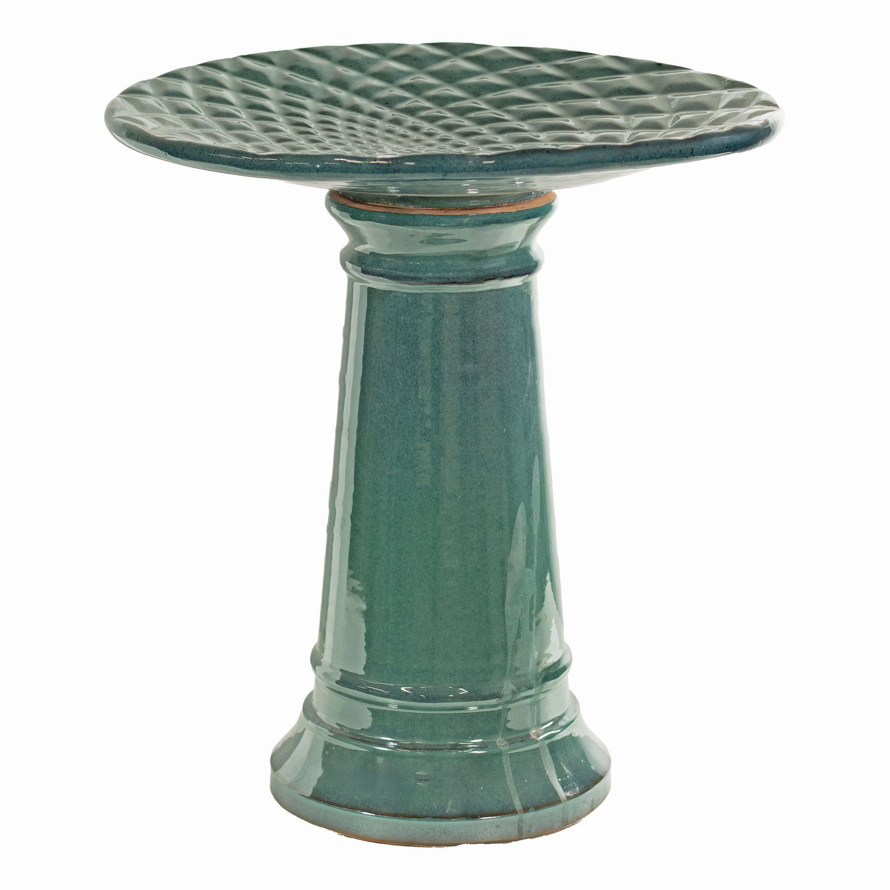 Sunnydaze Rennes Turquoise Outdoor Ceramic Bird Bath - 22.5" Houtdoor garden decorative ornaments