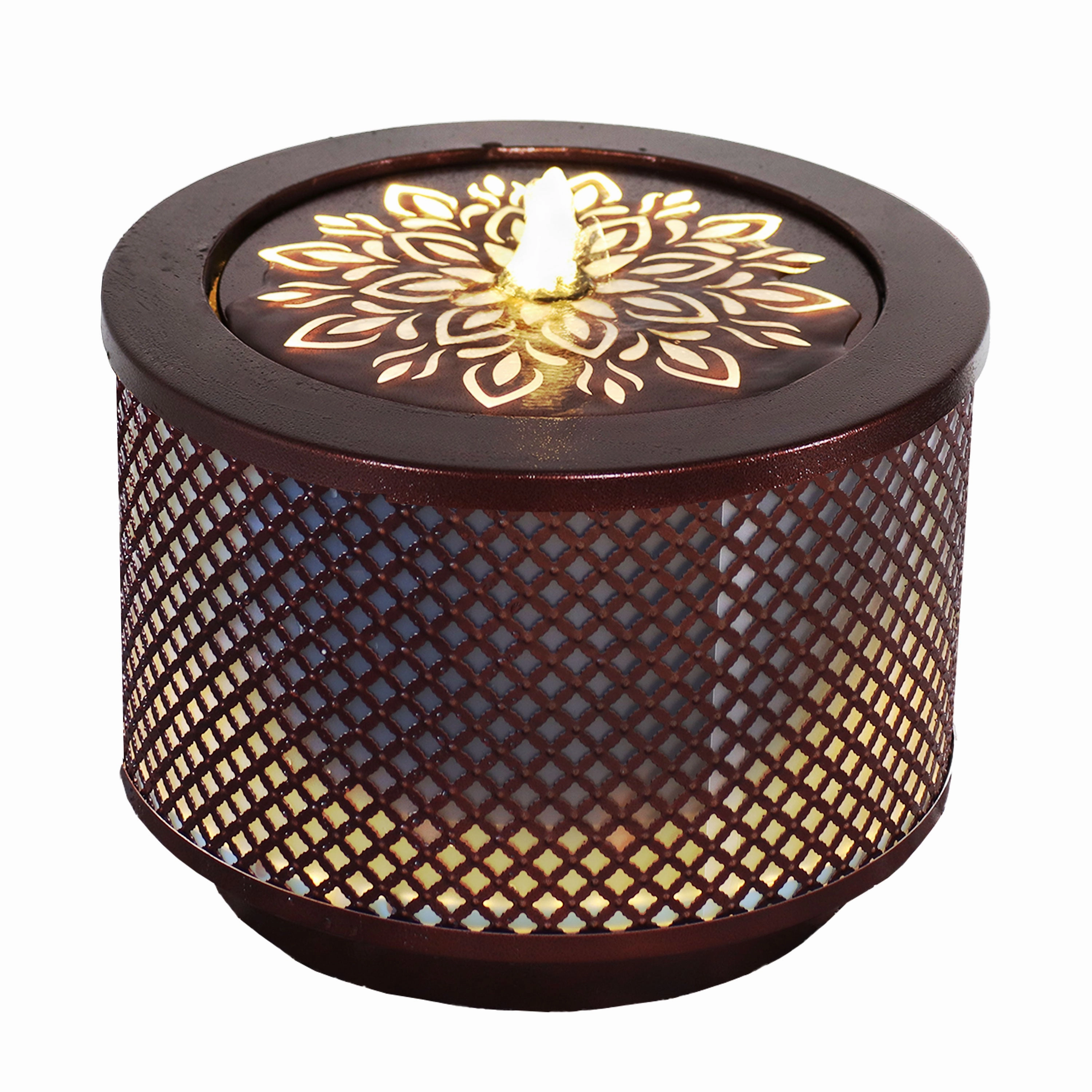 Sunnydaze Repeating Diamond Cylinder Iron Outdoor Water Fountain - 11.75"outdoor garden water fountain