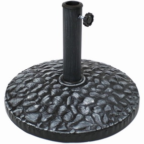 Sunnydaze Resin Patio Umbrella Base with Pebble Texture - 18" Diameteradjustable height outdoor parasol