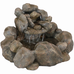 Sunnydaze Rocky Ravine Outdoor Water Fountain - 18" Houtdoor garden water fountain