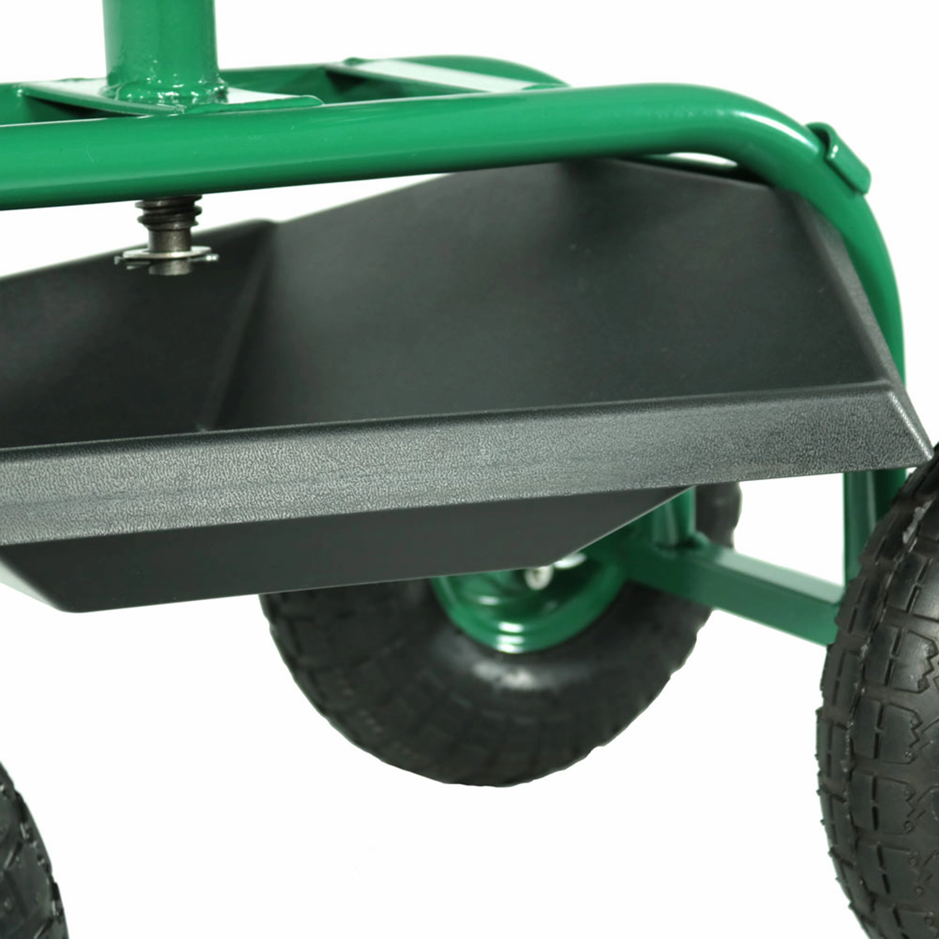 Sunnydaze Rolling Garden Cart with 360-Degree Swivel Seat and Tray