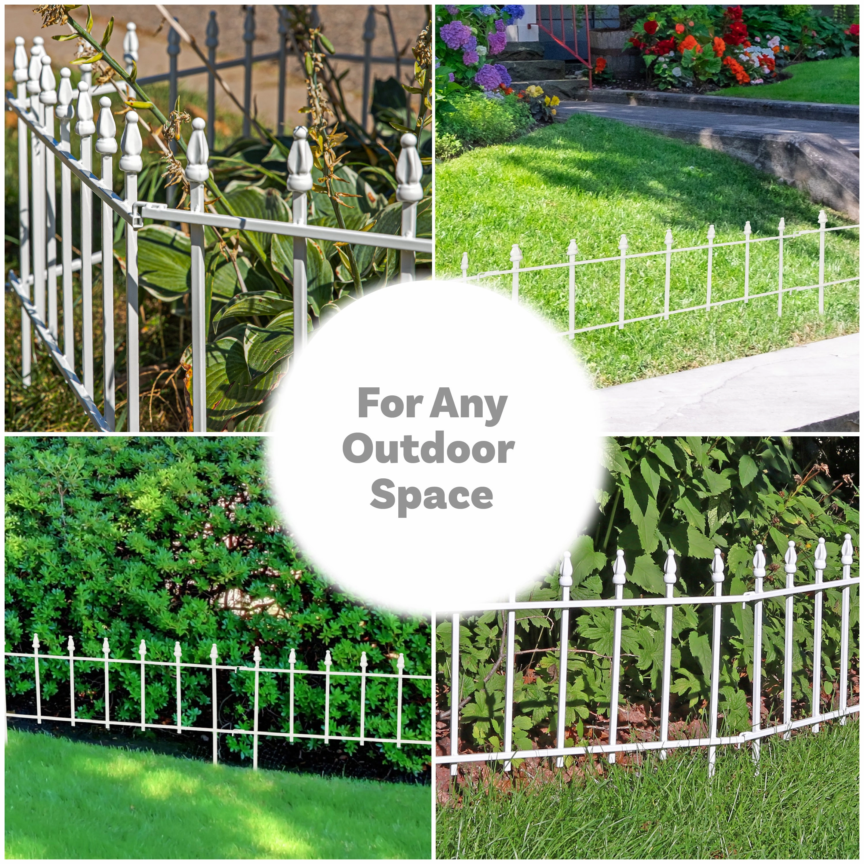 Sunnydaze Roman Garden Border Fence Set