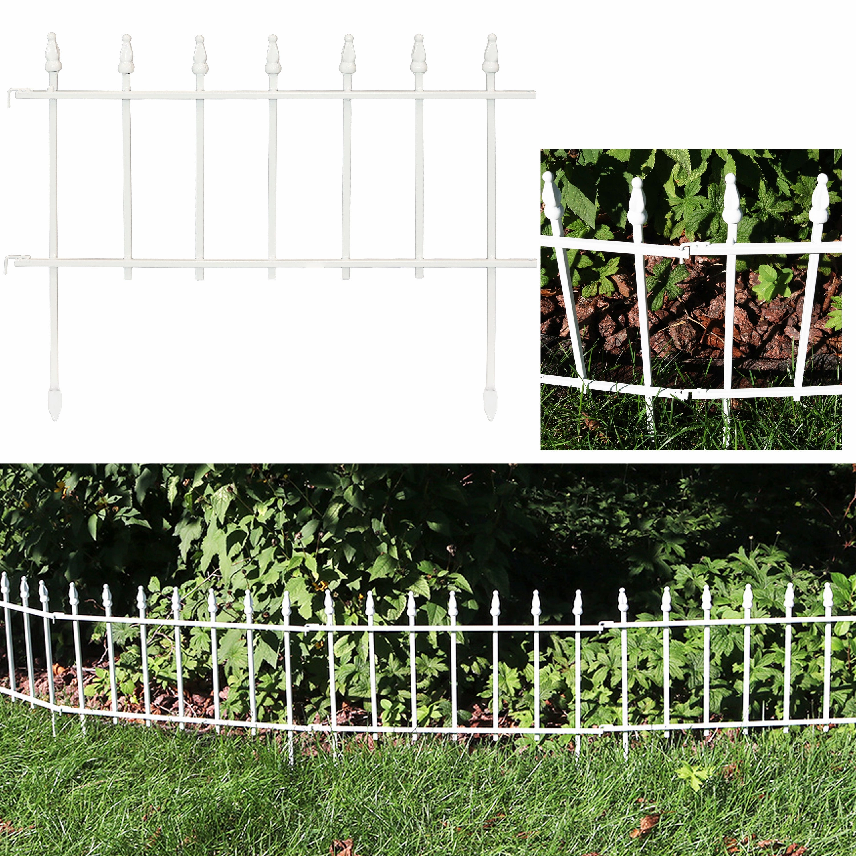 Sunnydaze Roman Garden Border Fence Set