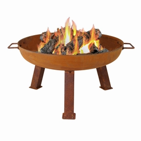 Sunnydaze Rustic Cast Iron Fire Pit Bowl with Standportable outdoor fire pit with lid