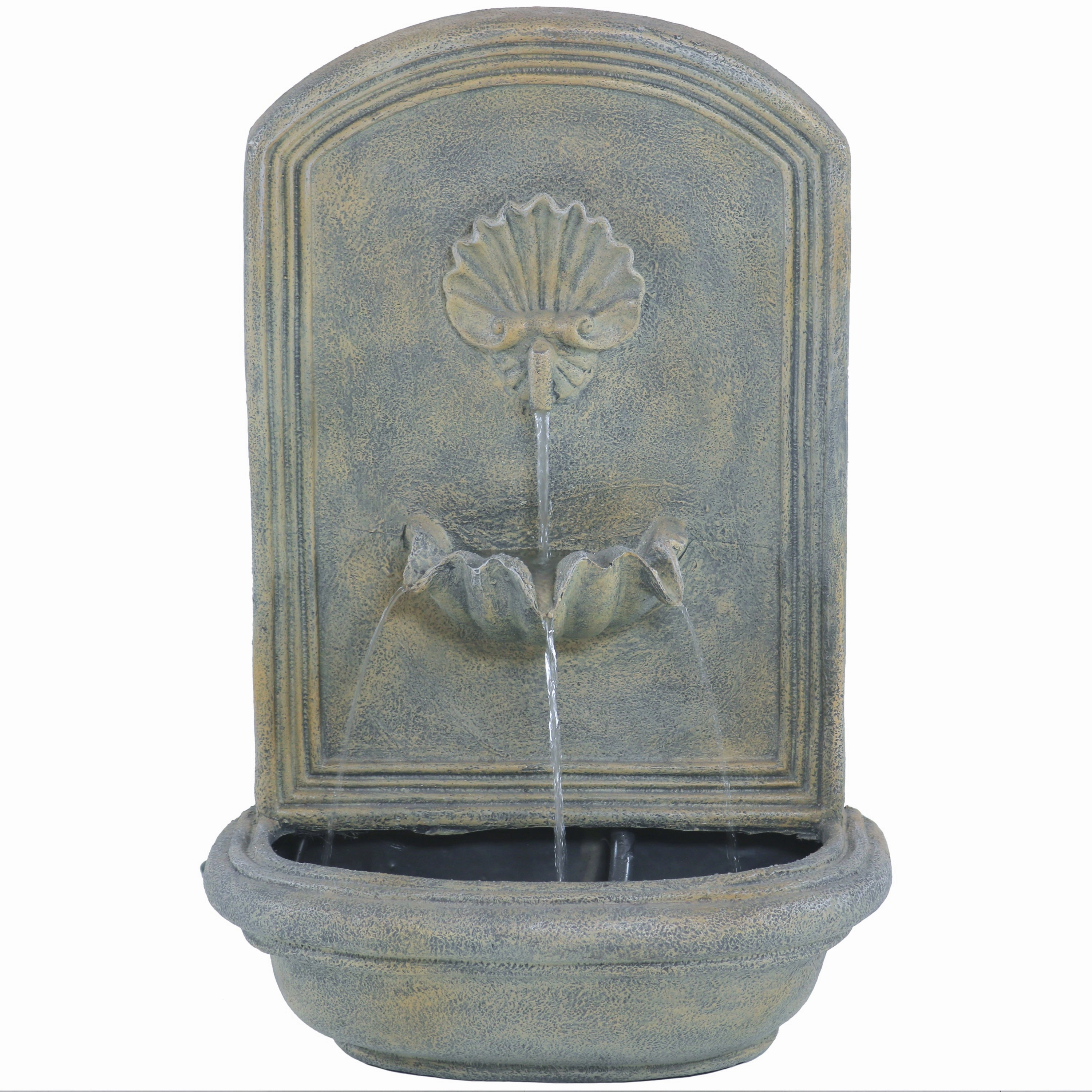 Sunnydaze Seaside Outdoor Solar Wall Fountain - 27" H