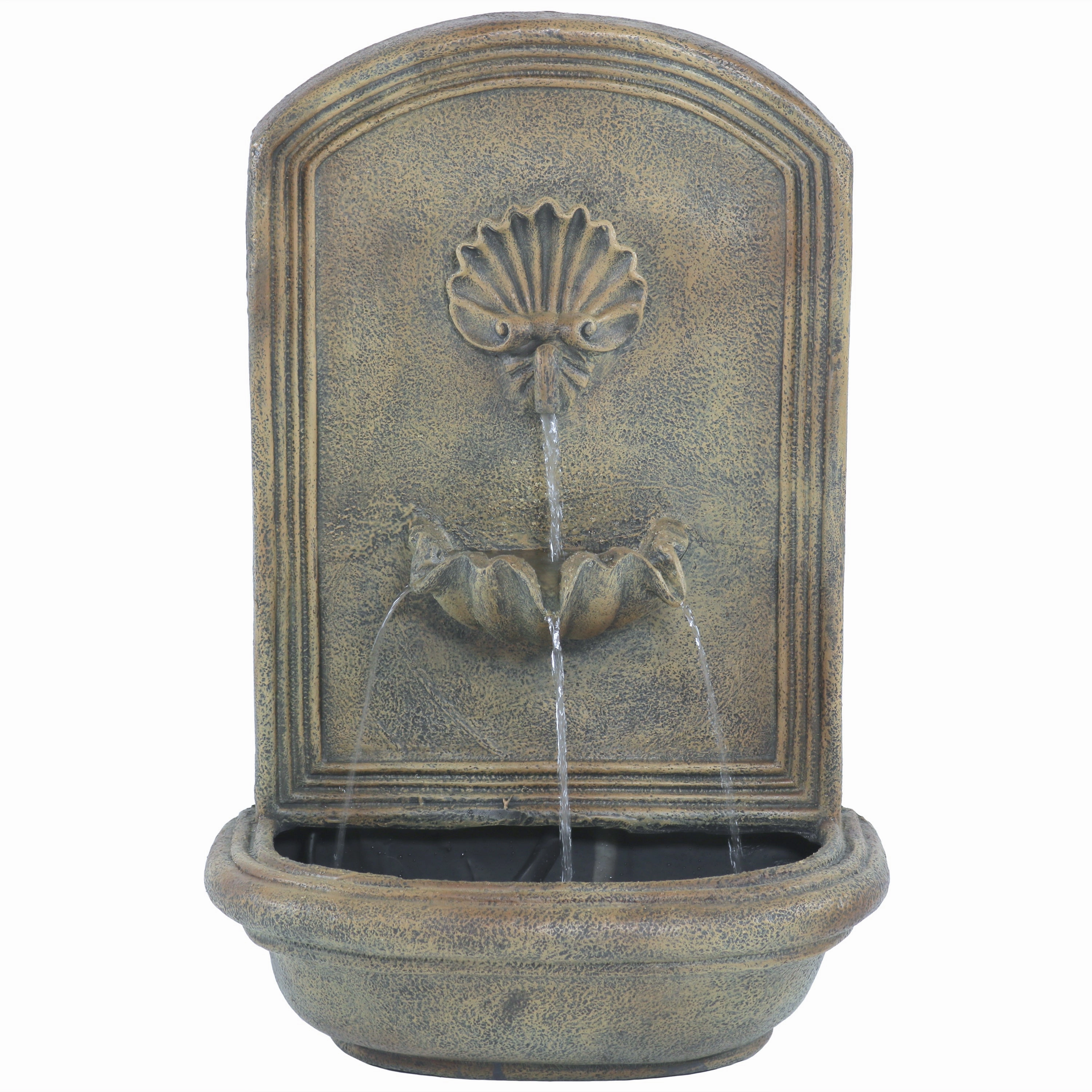 Sunnydaze Seaside Outdoor Solar Wall Fountain - 27" H