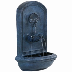 Sunnydaze Seaside Outdoor Solar Wall Fountain - 27" Houtdoor garden water fountain
