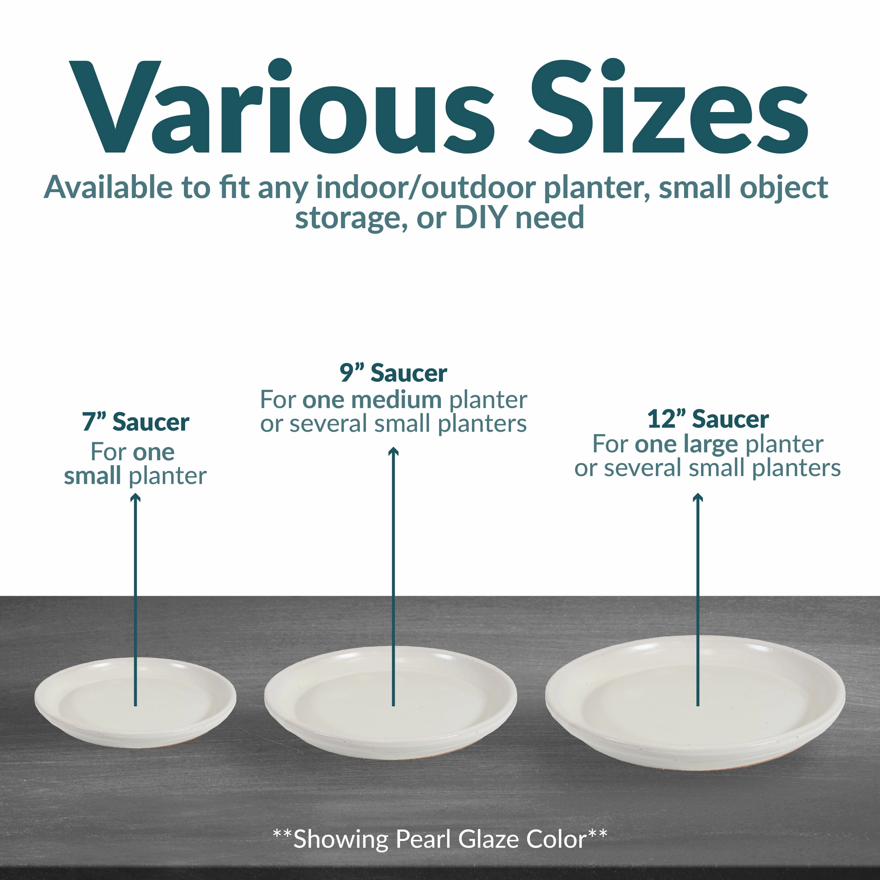 Sunnydaze Set of 2 Glazed Ceramic Planter Saucers