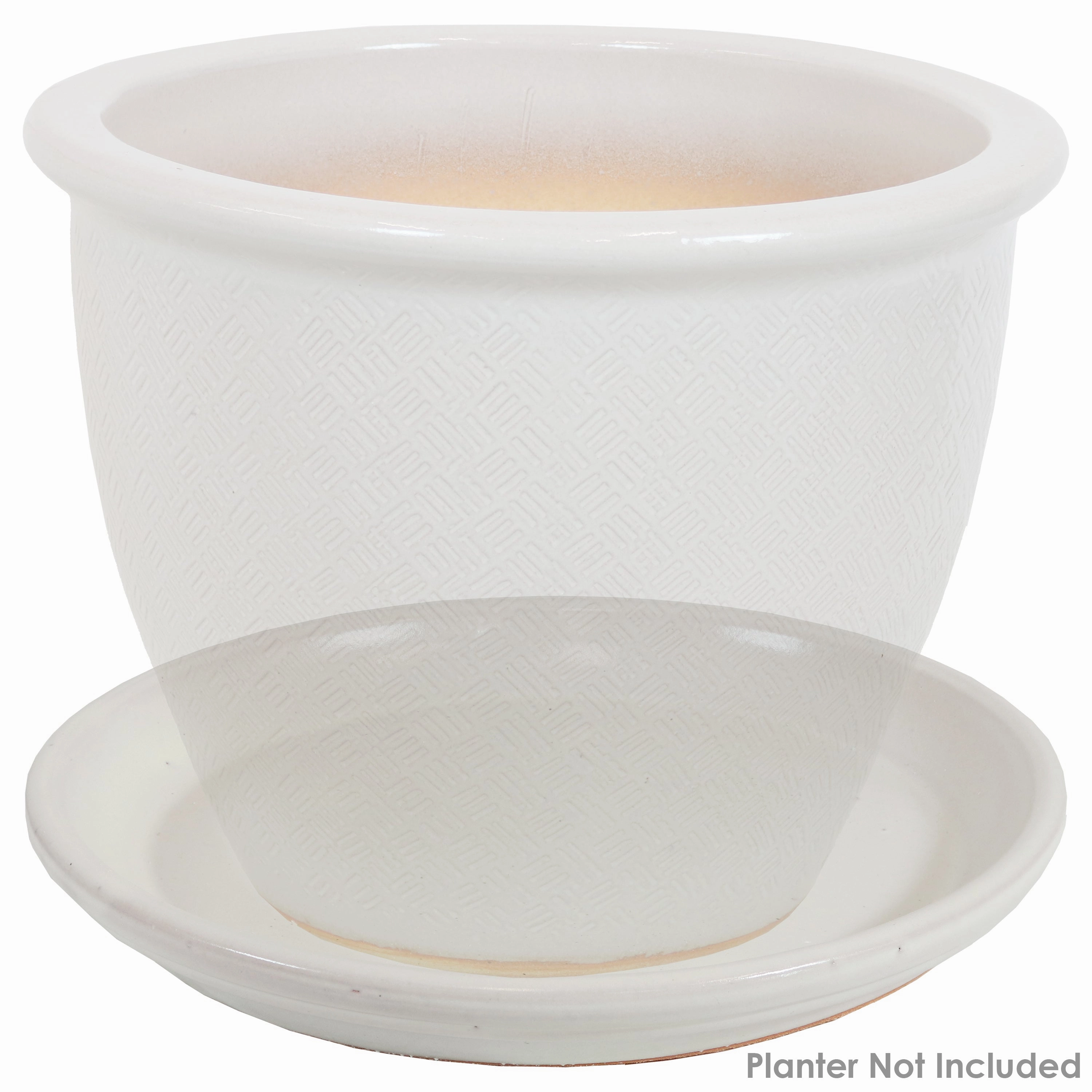 Sunnydaze Set of 2 Glazed Ceramic Planter Saucers