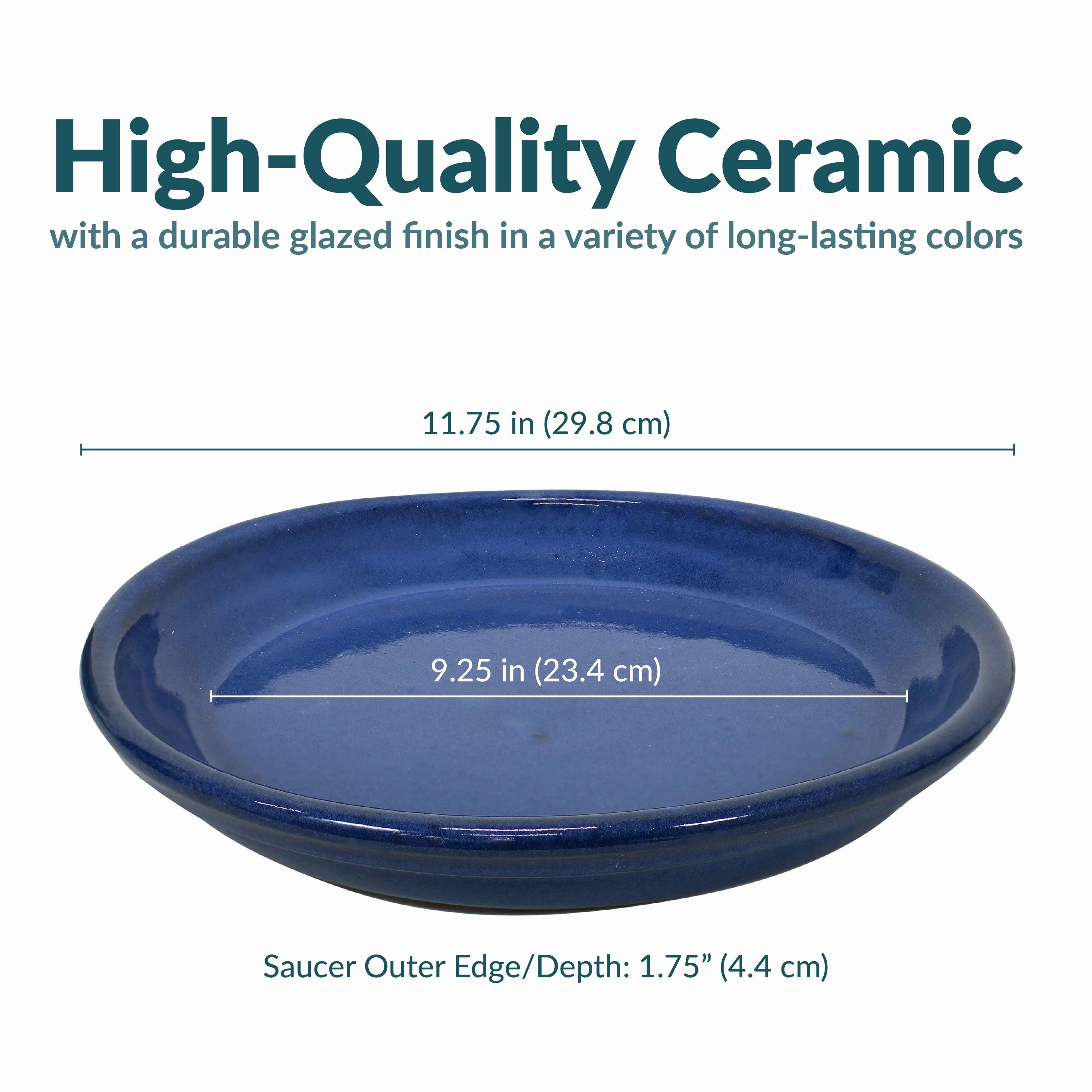 Sunnydaze Set of 2 Glazed Ceramic Planter Saucers