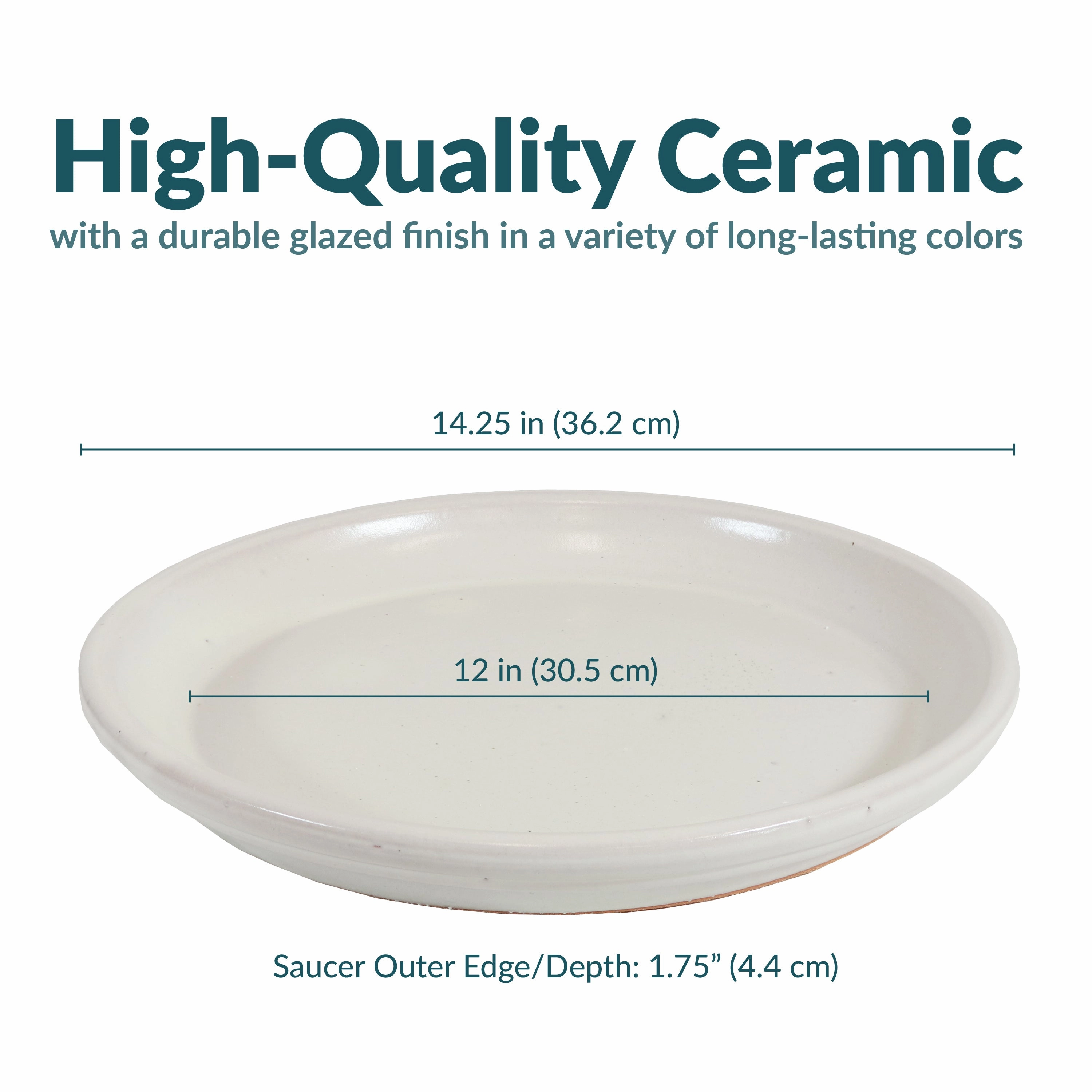 Sunnydaze Set of 2 Glazed Ceramic Planter Saucers
