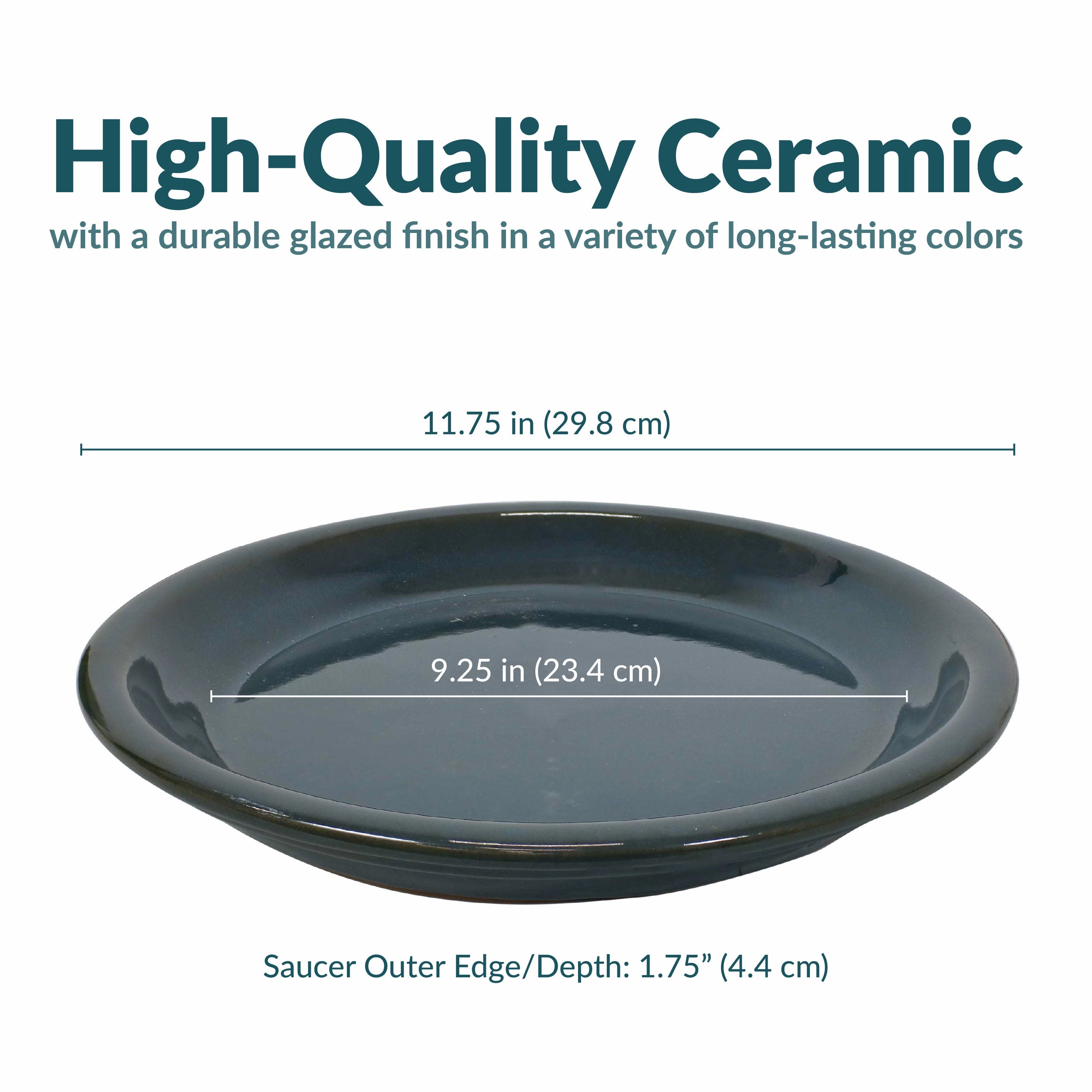Sunnydaze Set of 2 Glazed Ceramic Planter Saucers